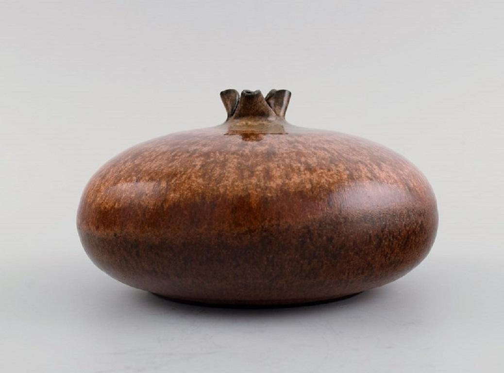 Körting Ceramics, Round Unique Vase in Glazed Stoneware 1