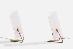 Korumo, lampes de table, laiton, acrylique, Finlande, années 1950