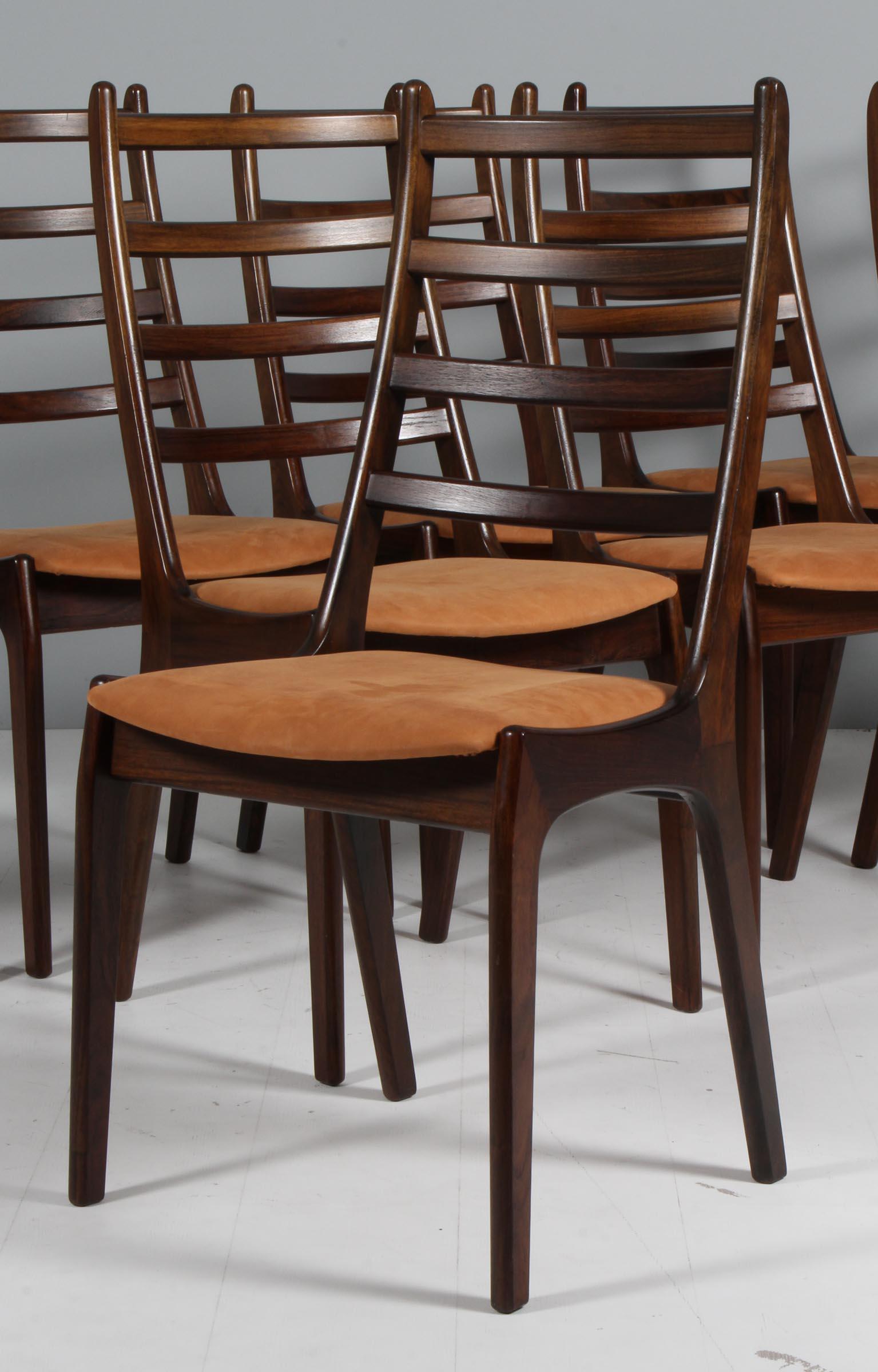Danish Korup stolefabrik set of eight dining chairs in rosewood, 1960s Denmark