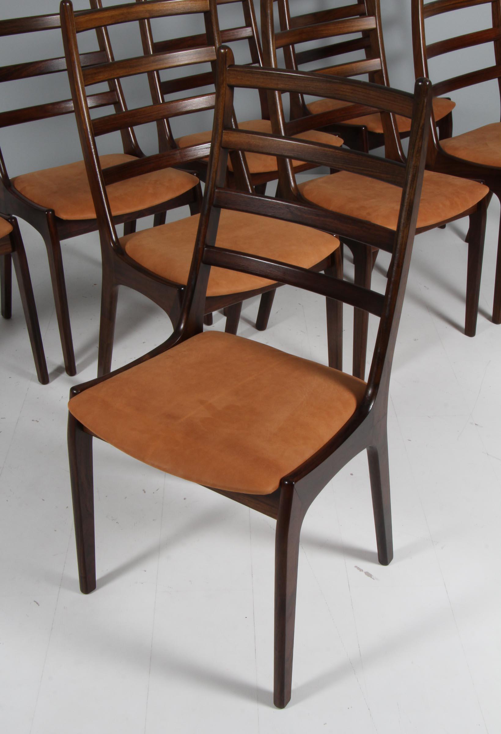 Korup stolefabrik set of eight dining chairs in rosewood, 1960s Denmark In Good Condition In Esbjerg, DK
