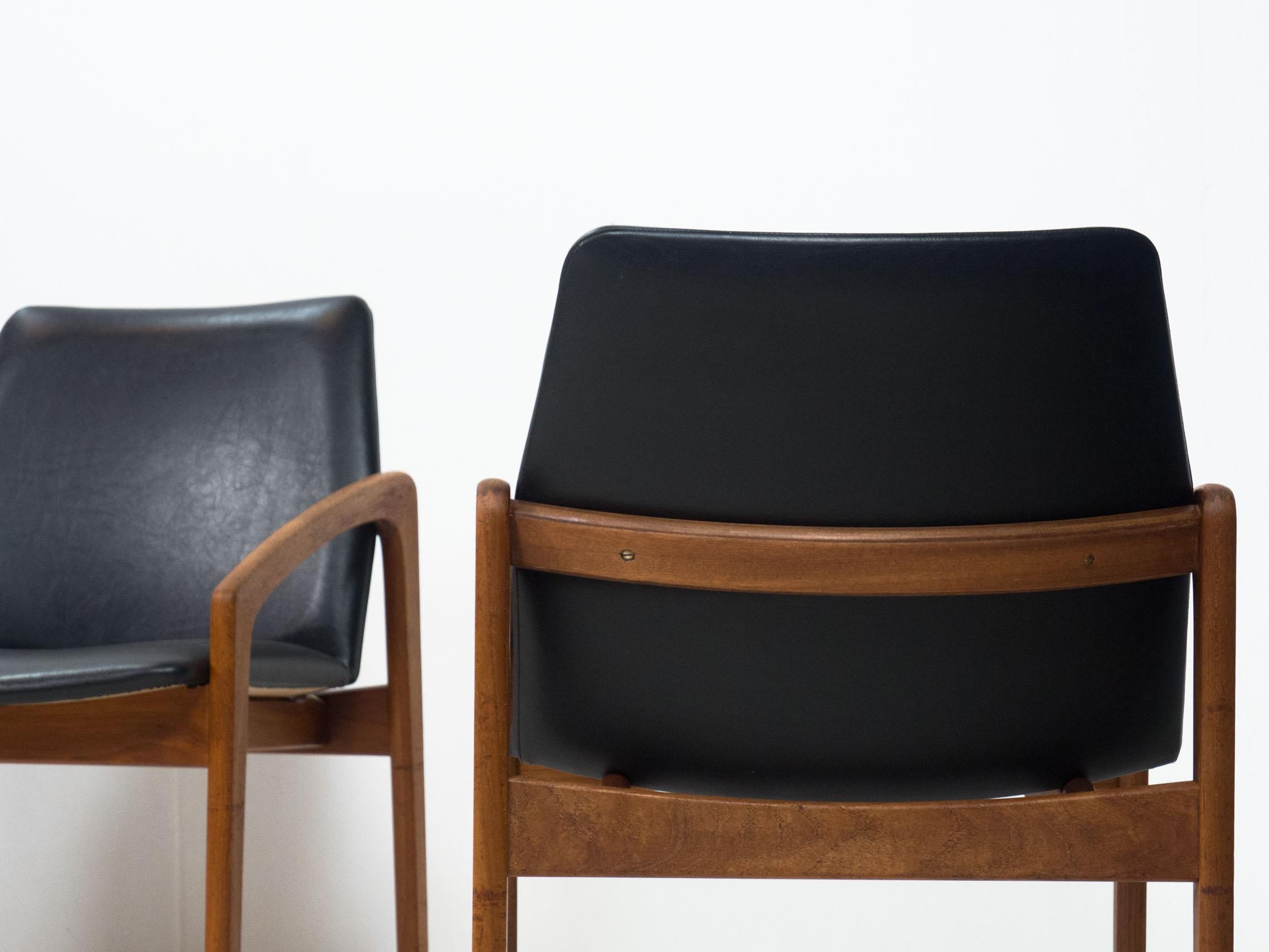 Mid-Century Modern Korup Stolefabrik Set of Four Dining Chairs, Henning Kjaernulf