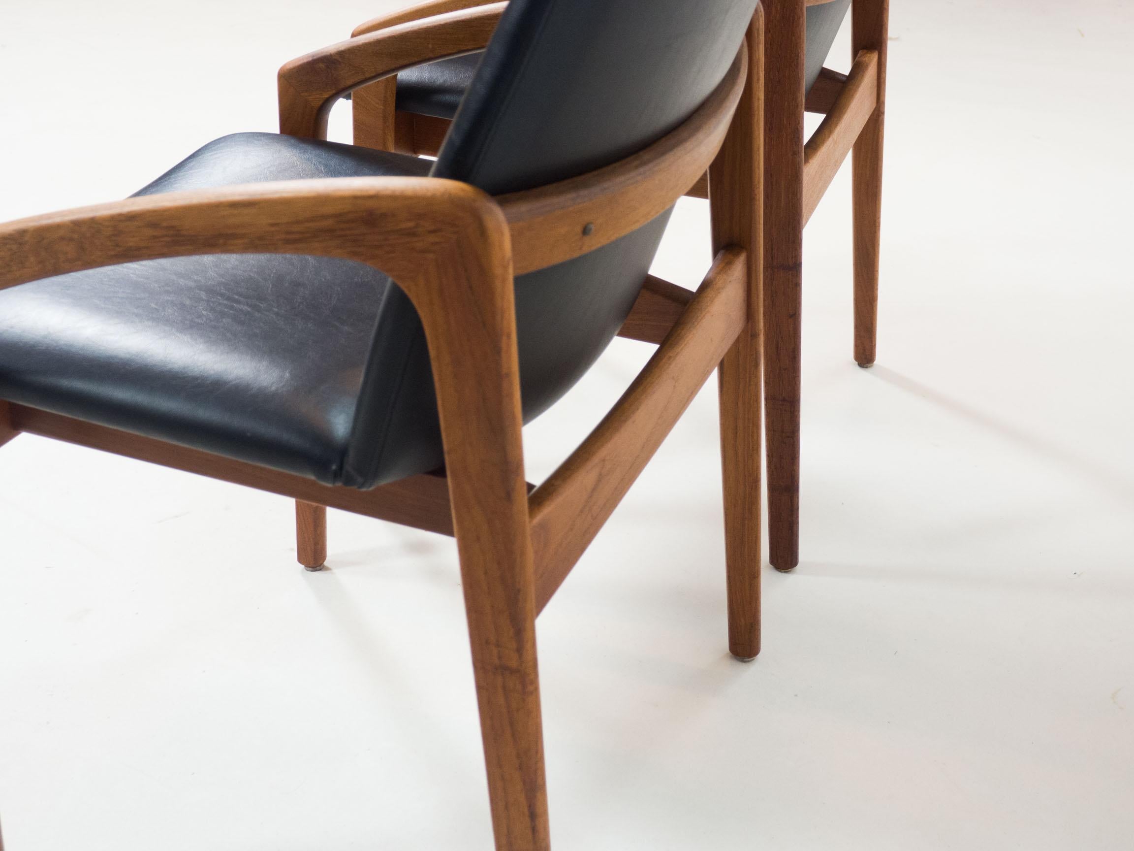 Danish Korup Stolefabrik Set of Four Dining Chairs, Henning Kjaernulf