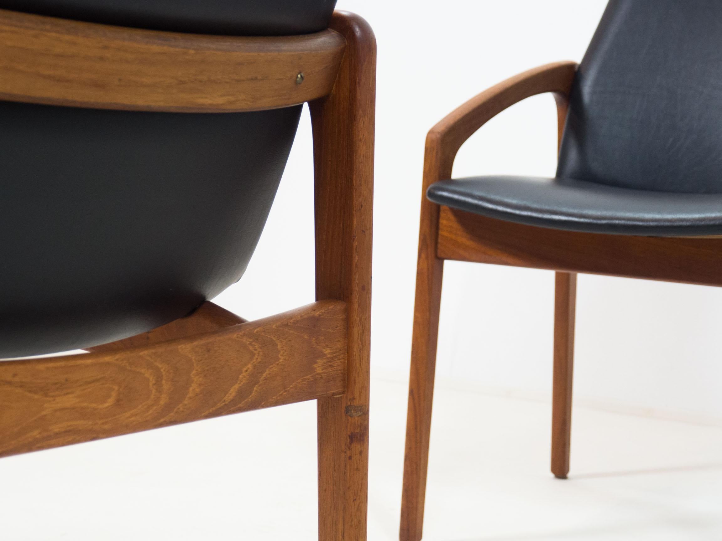 Oiled Korup Stolefabrik Set of Four Dining Chairs, Henning Kjaernulf