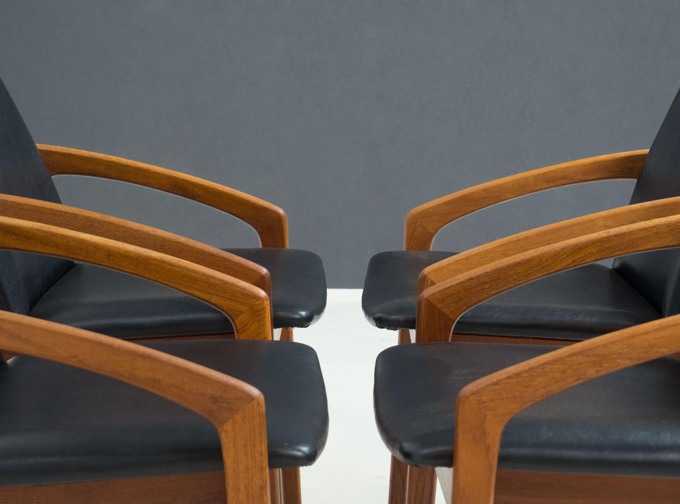 20th Century Korup Stolefabrik Set of Four Dining Chairs, Henning Kjaernulf