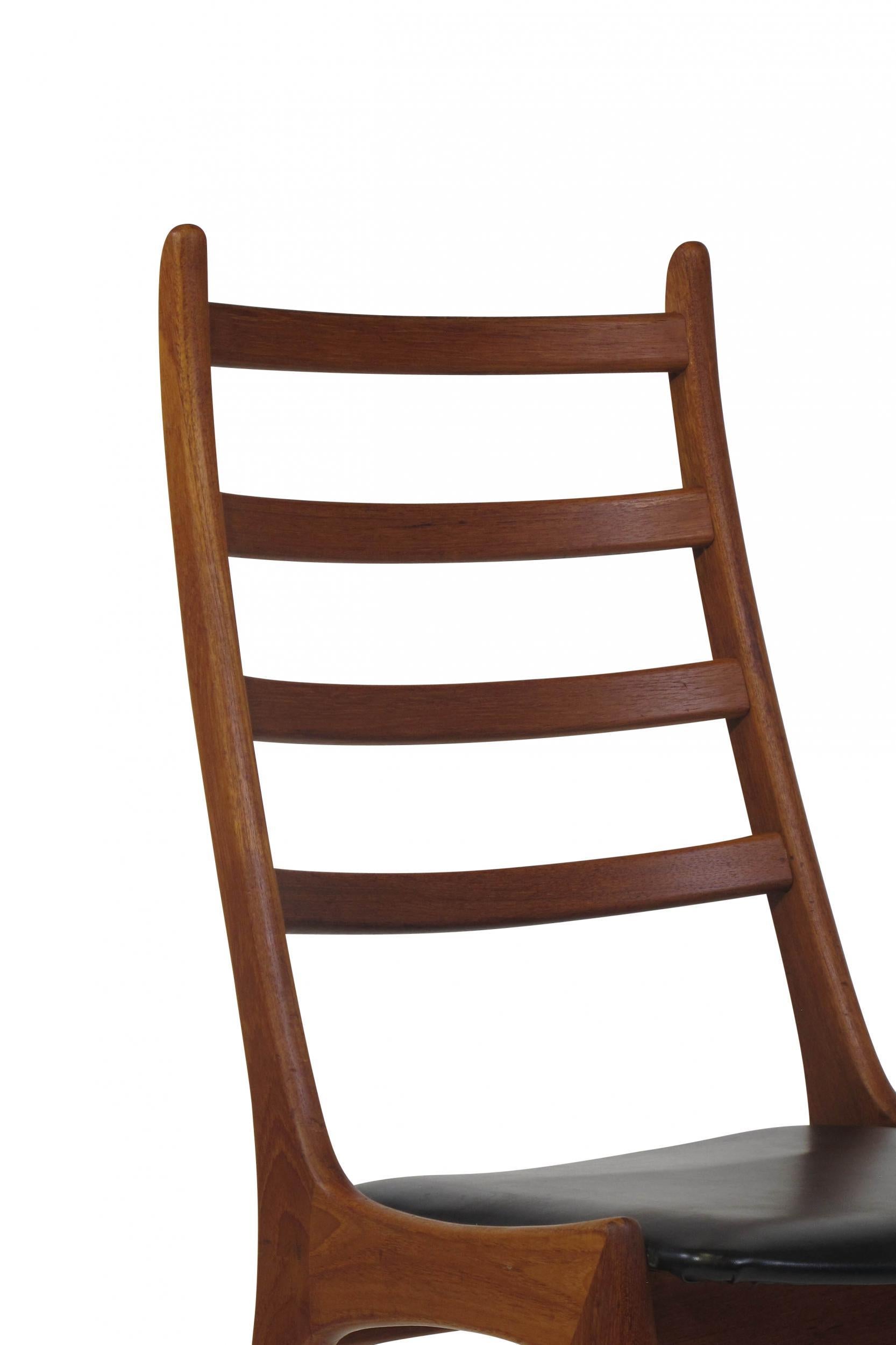 Scandinavian Modern Korup Stolefabrik Danish Teak High-Back Dining Chairs