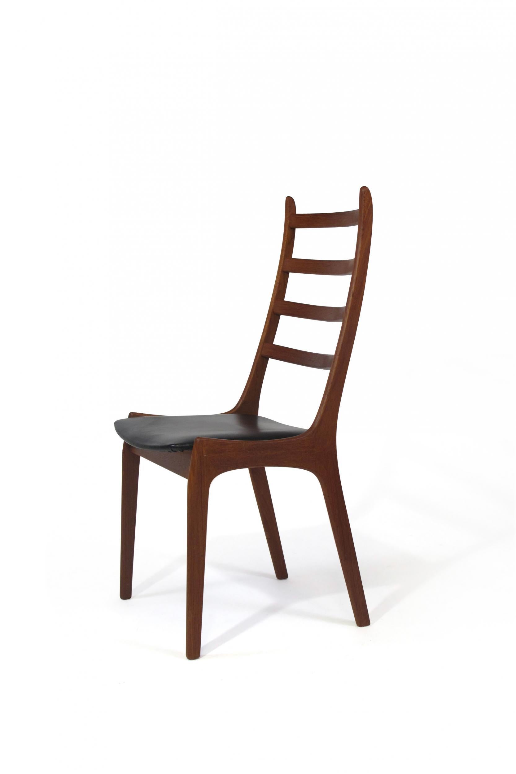 Oiled Korup Stolefabrik Danish Teak High-Back Dining Chairs