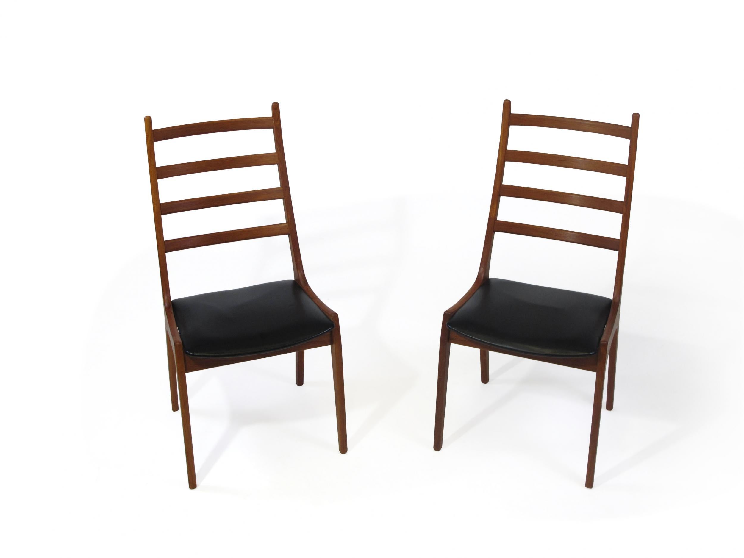 Korup Stolefabrik Danish Teak High-Back Dining Chairs 2