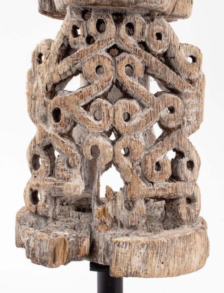 International Style Korwar Carved Wood Ancestor Sculpture