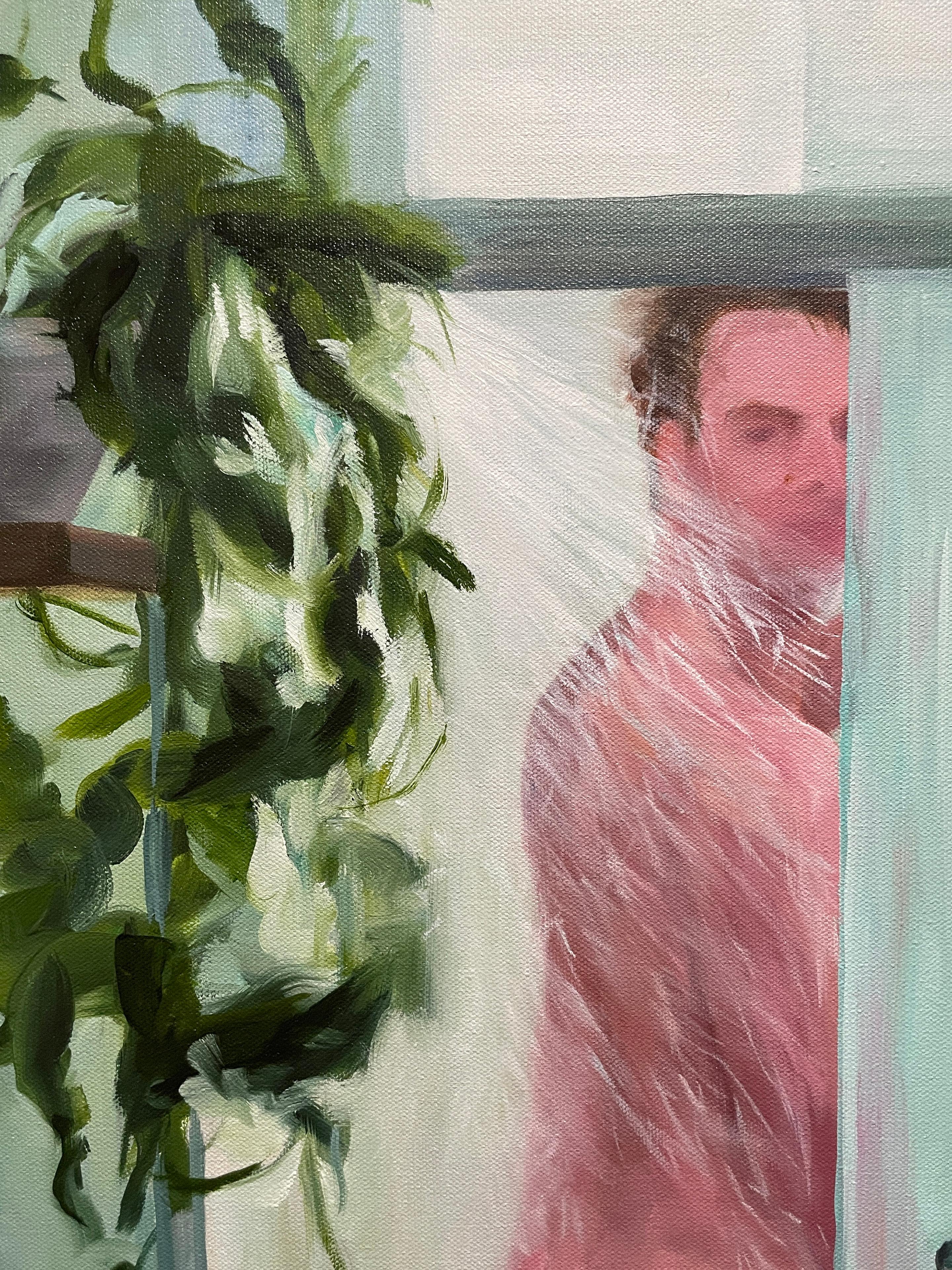 33 Self-Portrait - Öl auf Leinwand (Schwarz), Figurative Painting, von Kory Alexander