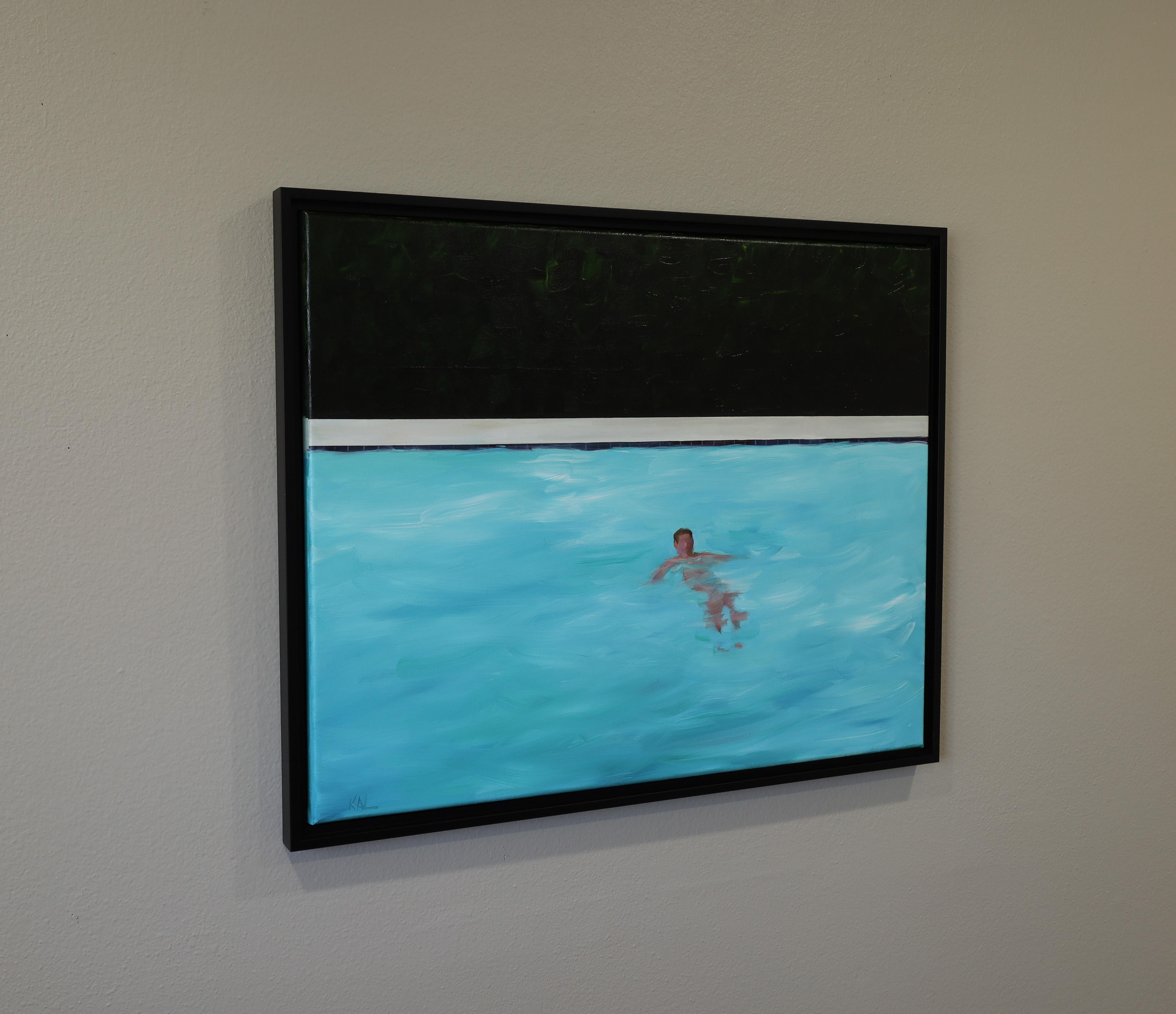 “A Simple Swim”- oil on canvas, framed For Sale 1