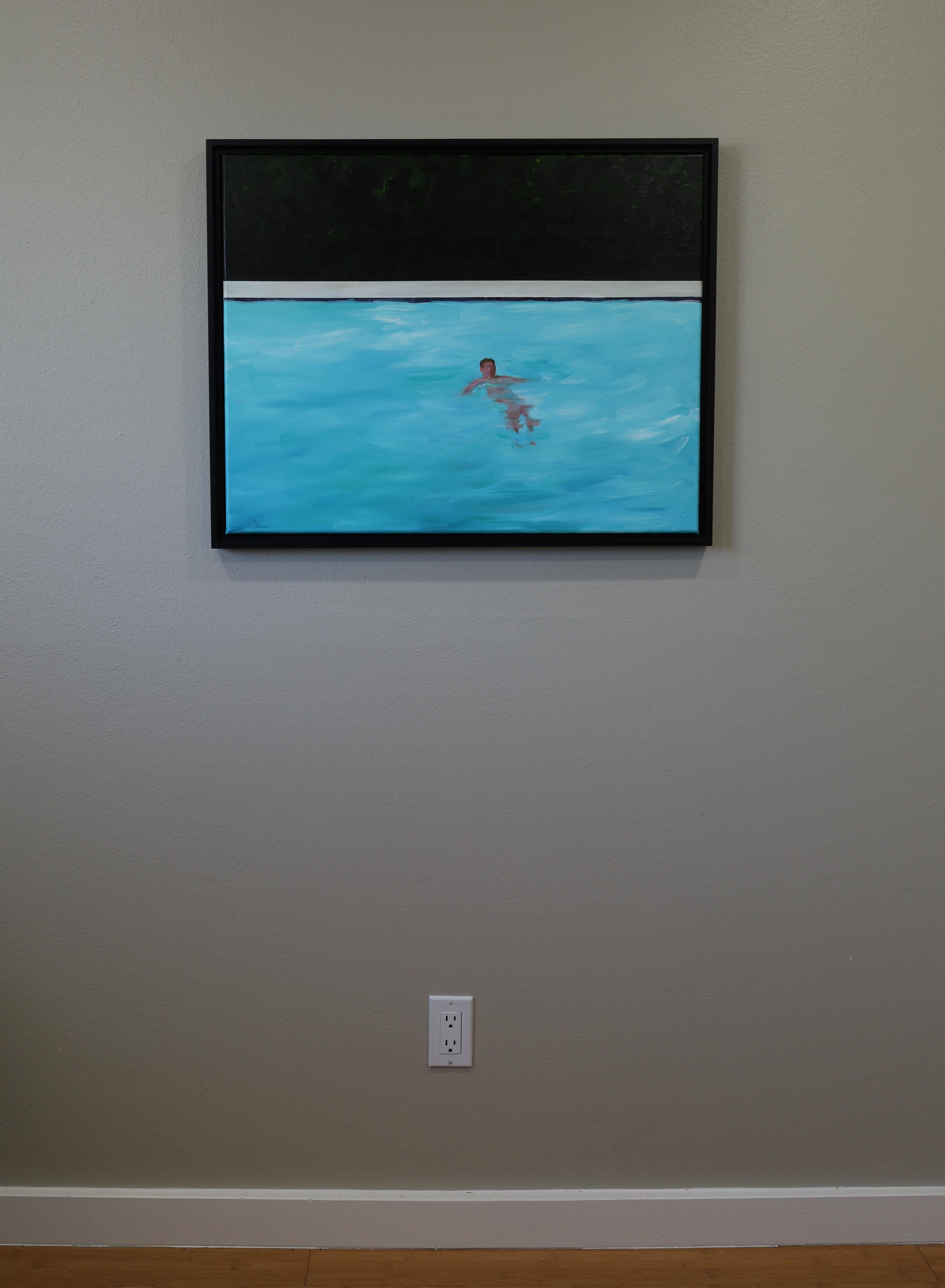 “A Simple Swim”- oil on canvas, framed For Sale 3