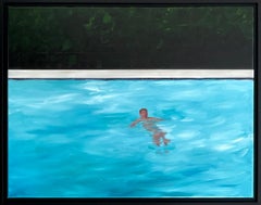 “A Simple Swim”- oil on canvas, framed