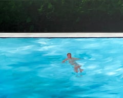 “A Simple Swim”- oil on canvas, framed