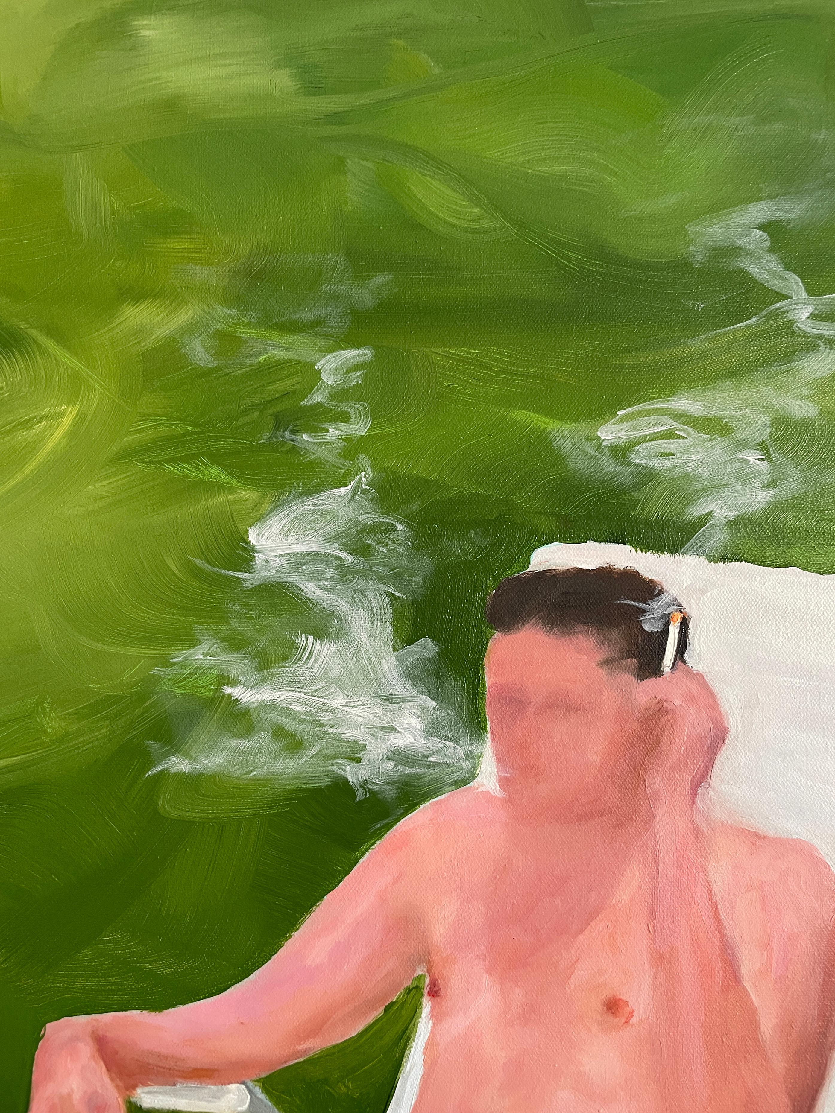 Un altro giorno libero - olio su tela in vendita 2