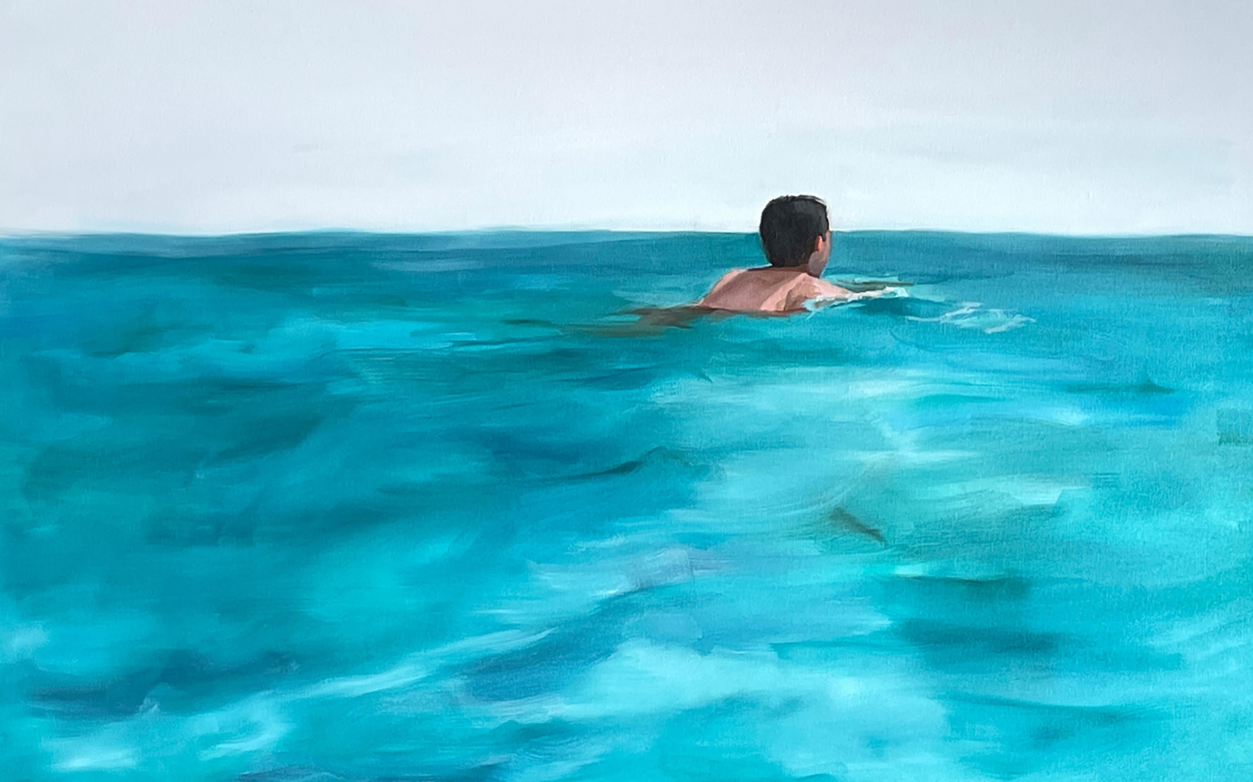 Kory Alexander Figurative Painting – At the Water's Edge – Öl auf Leinwand, gerahmt