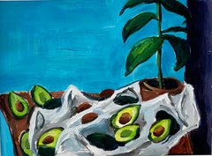 "Avocado Still Life" - acrylic on paper