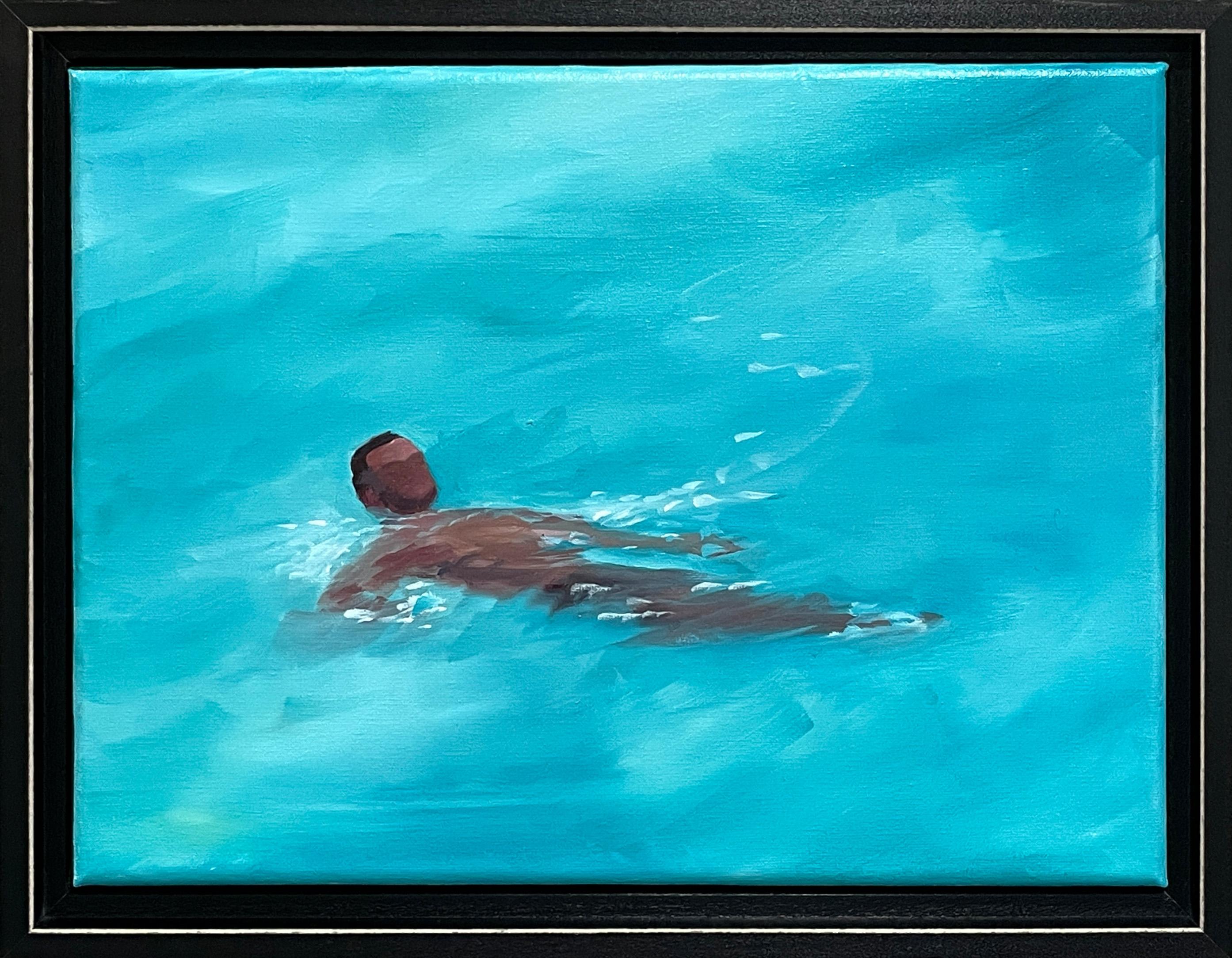“Body of Water 11”- oil on linen, framed - Painting by Kory Alexander