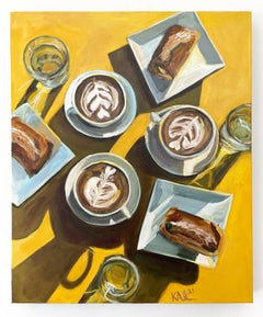 Coffee in Malibu - huile sur toile