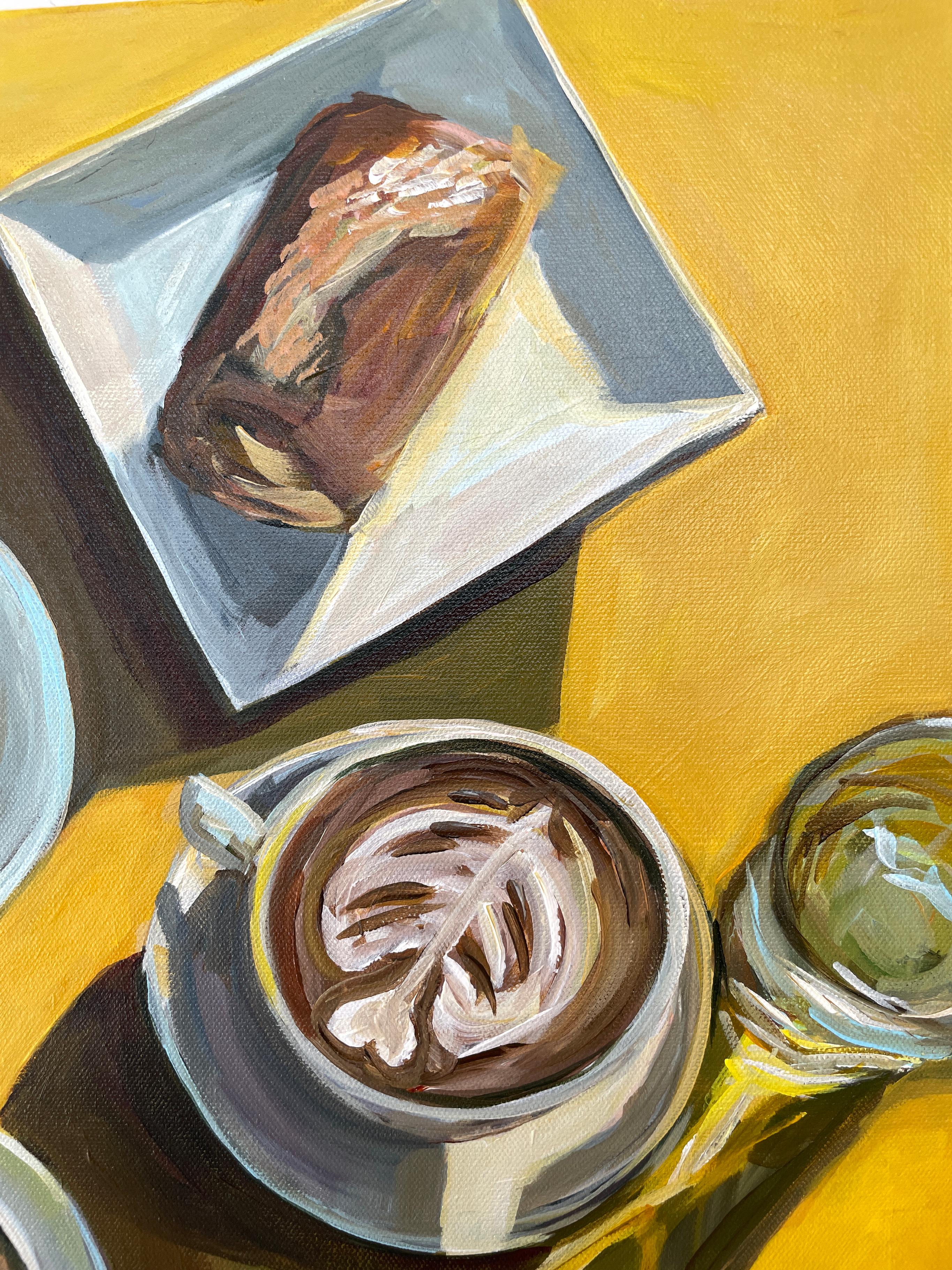 Coffee in Malibu- oil on canvas For Sale 2