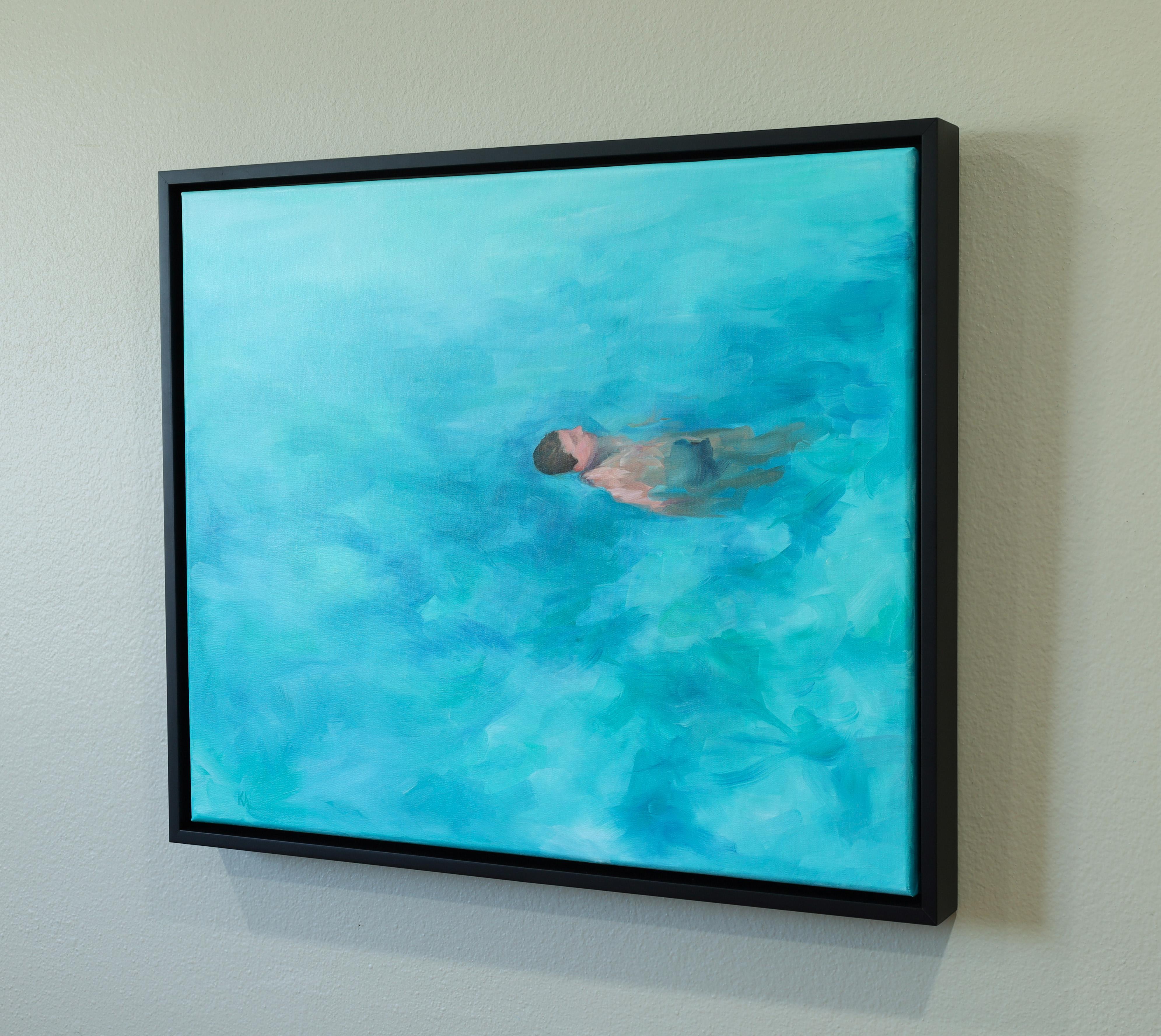 “Floating”- oil on linen, framed For Sale 2