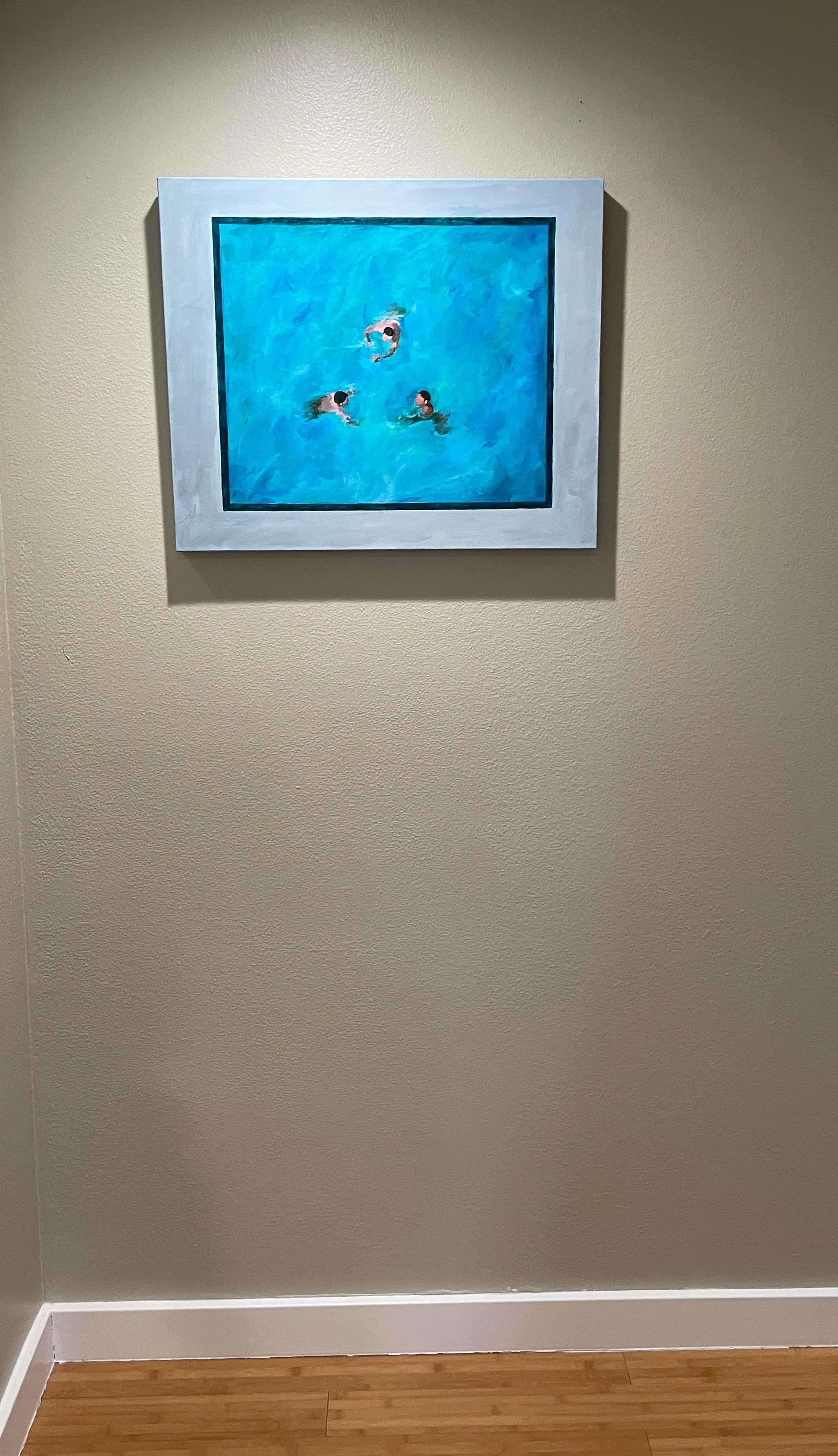 Las cosas buenas vienen de tres en tres- acrílico sobre lienzo - Figurative Painting Azul de Kory Alexander