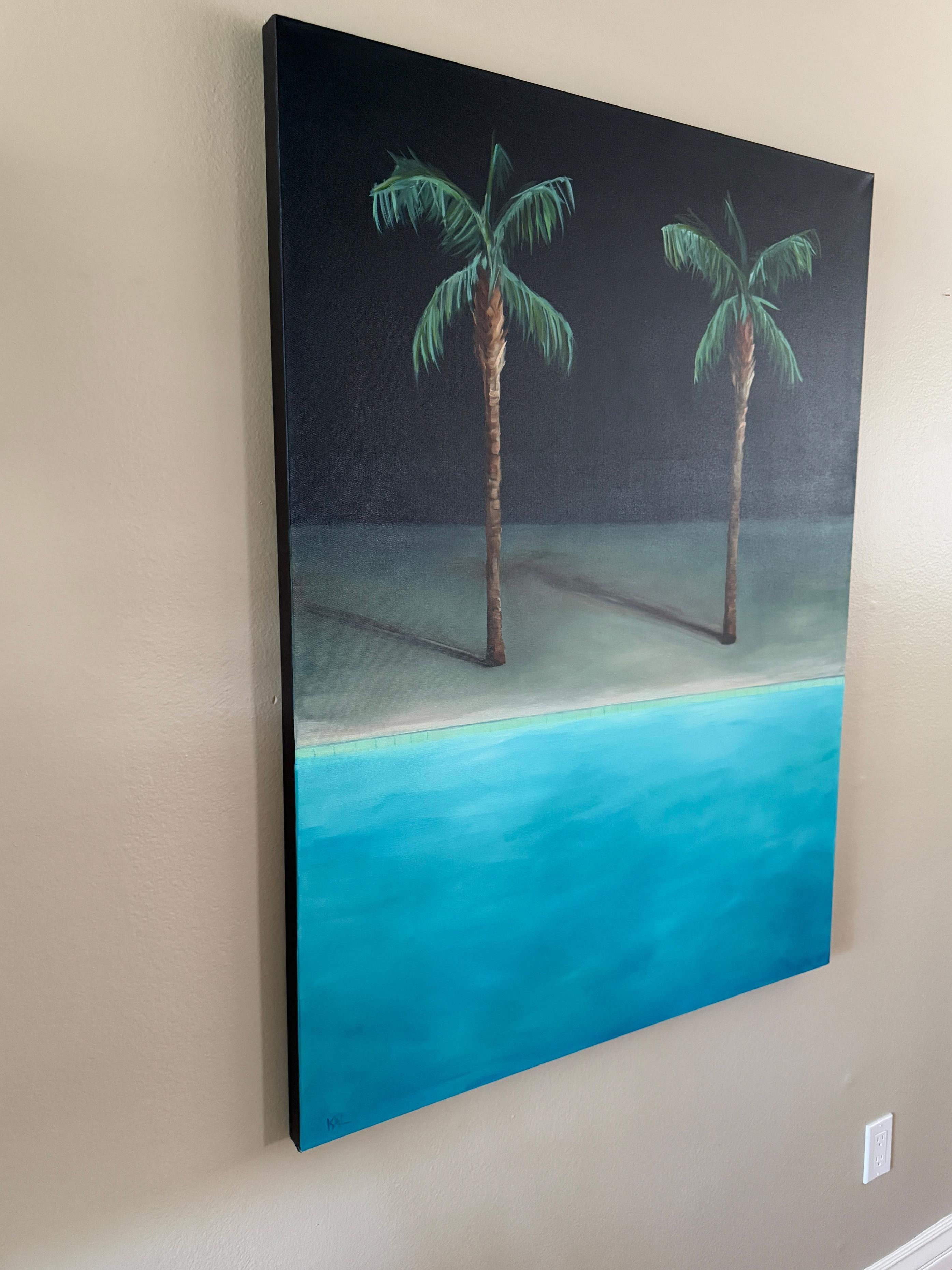 Night Pool No.3 - oil on canvas For Sale 1
