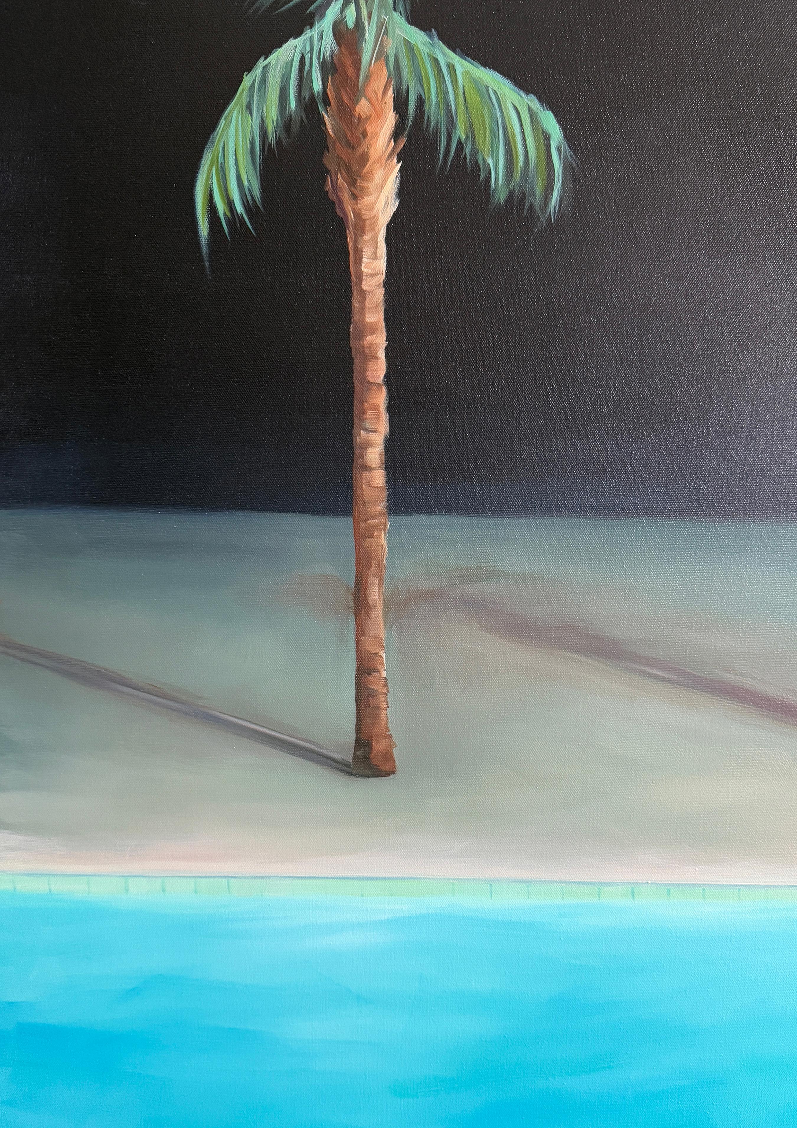 Night Pool No.3 - oil on canvas For Sale 2