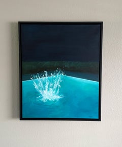 "Night Splash No. 1- oil on canvas, framed