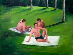 Una domenica d'estate - olio su tavola