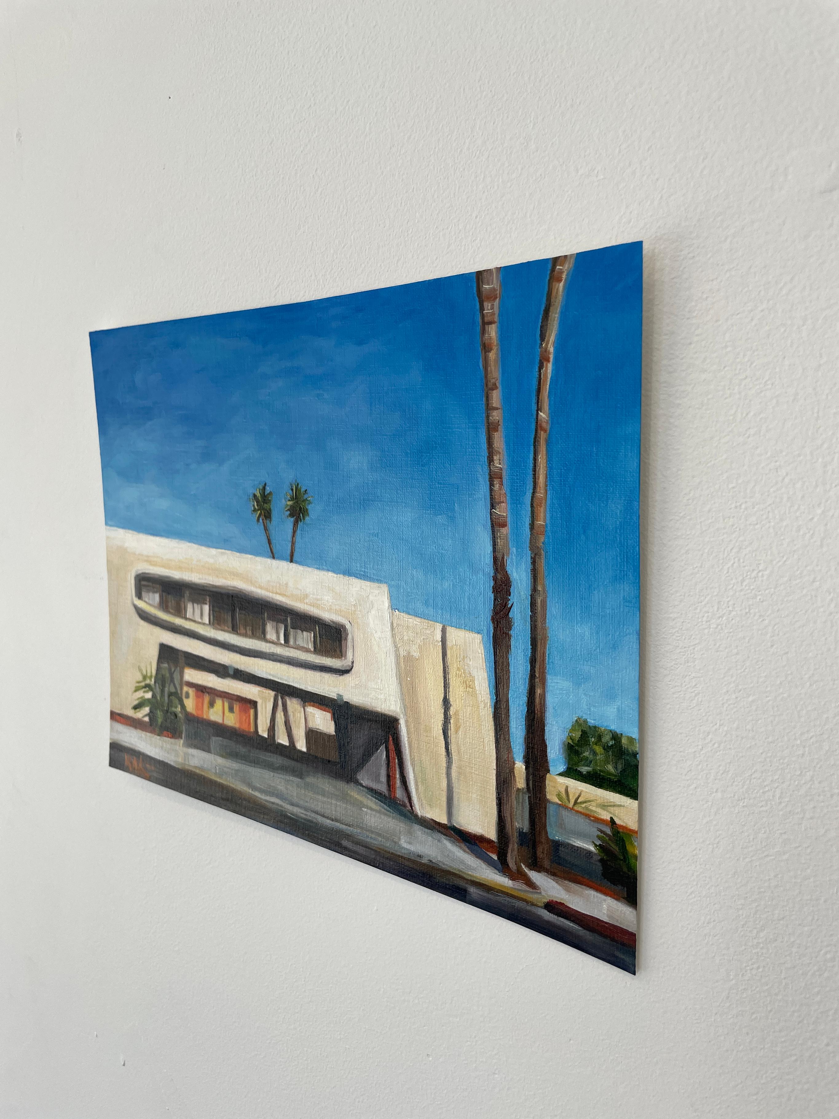 Palm Springs Hotel No.6- oil on paper For Sale 1