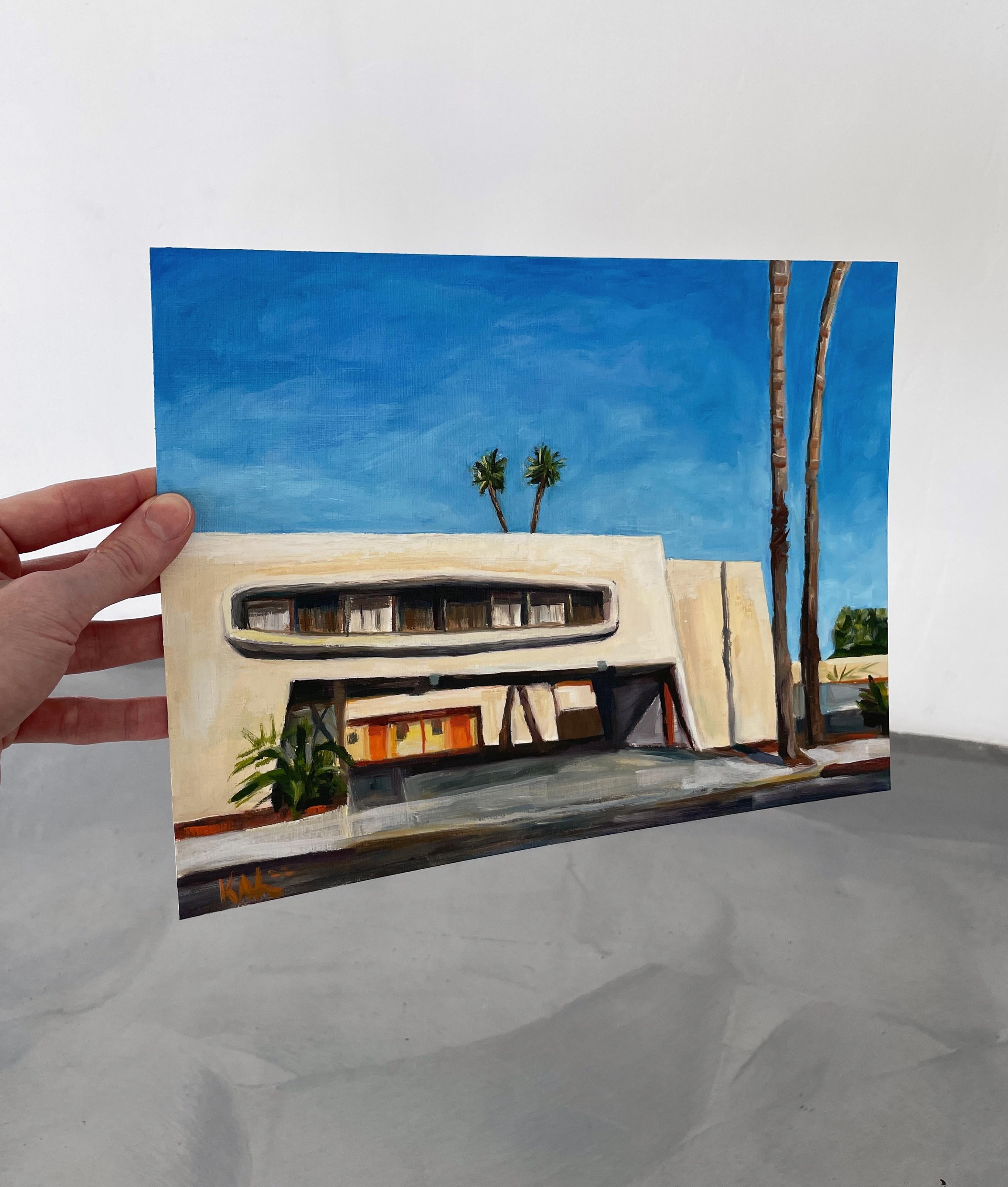 Palm Springs Hotel No.6- oil on paper For Sale 2