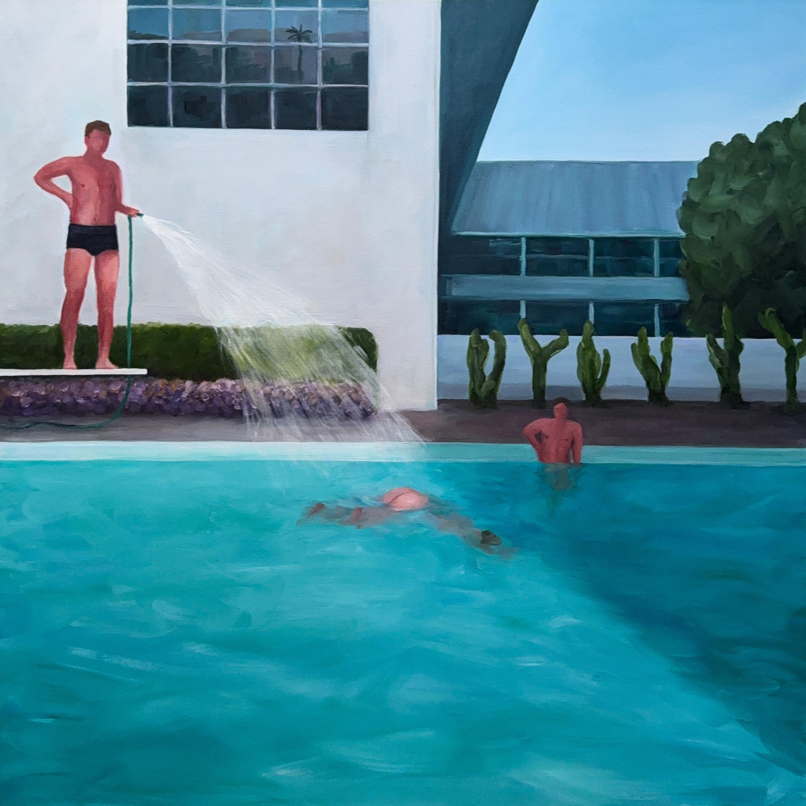 Kory Alexander Figurative Painting – Stiefmütterchengarten - Öl auf Leinwand