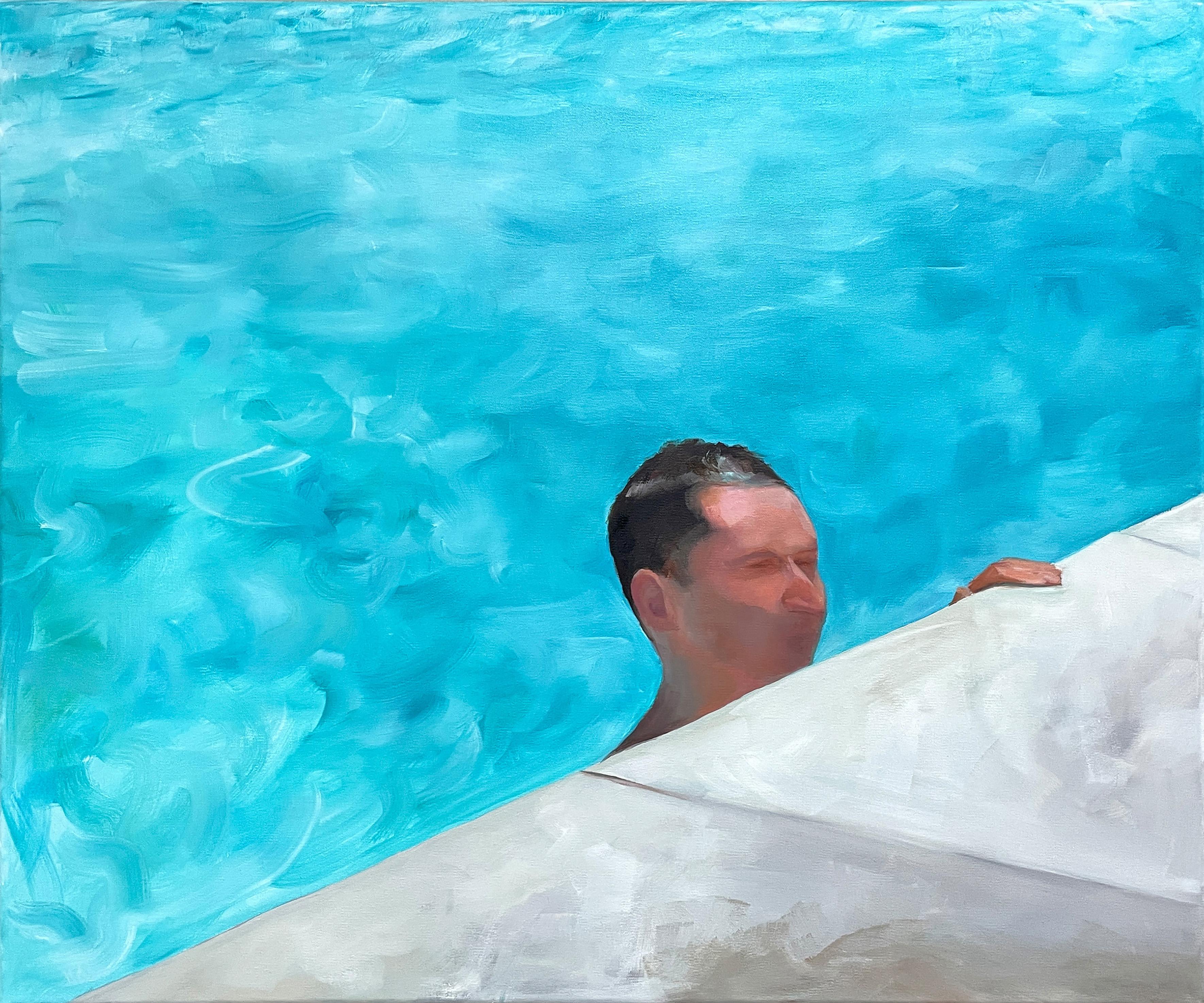 “Peering”- oil on linen - Painting by Kory Alexander