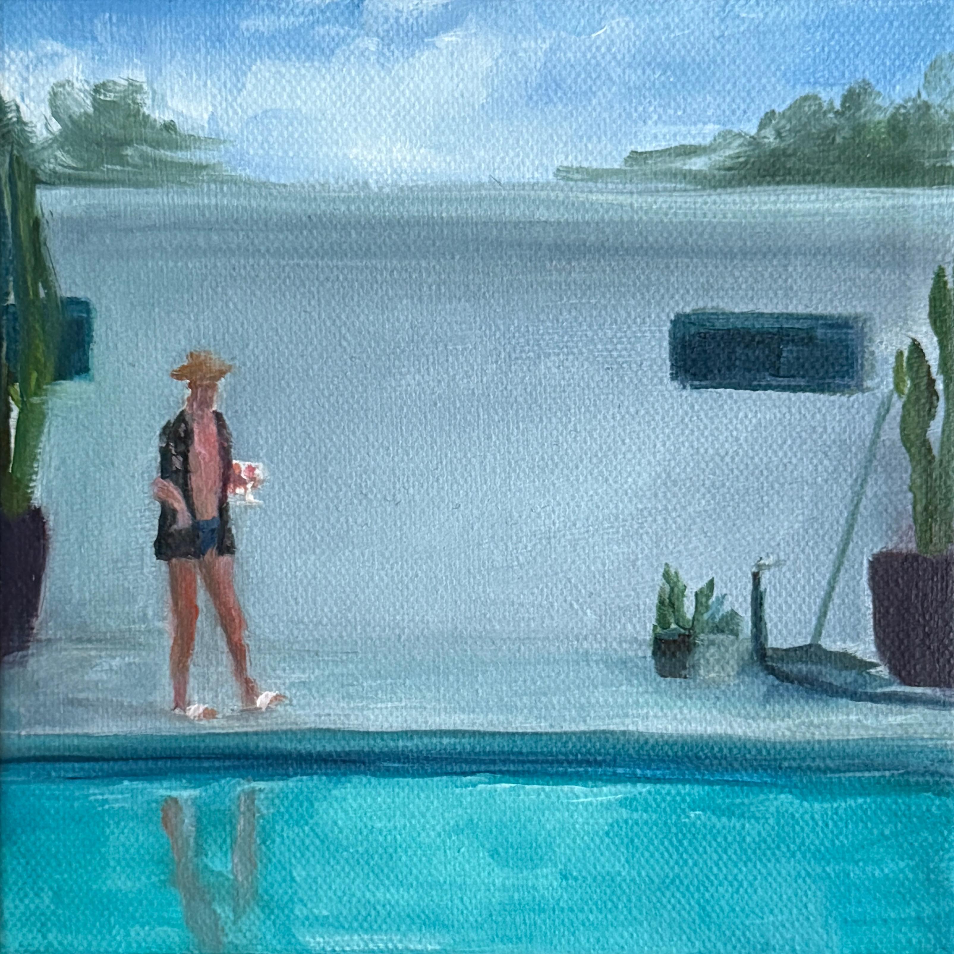 Kory Alexander Figurative Painting - "Pool No.31"  oil on canvas, framed