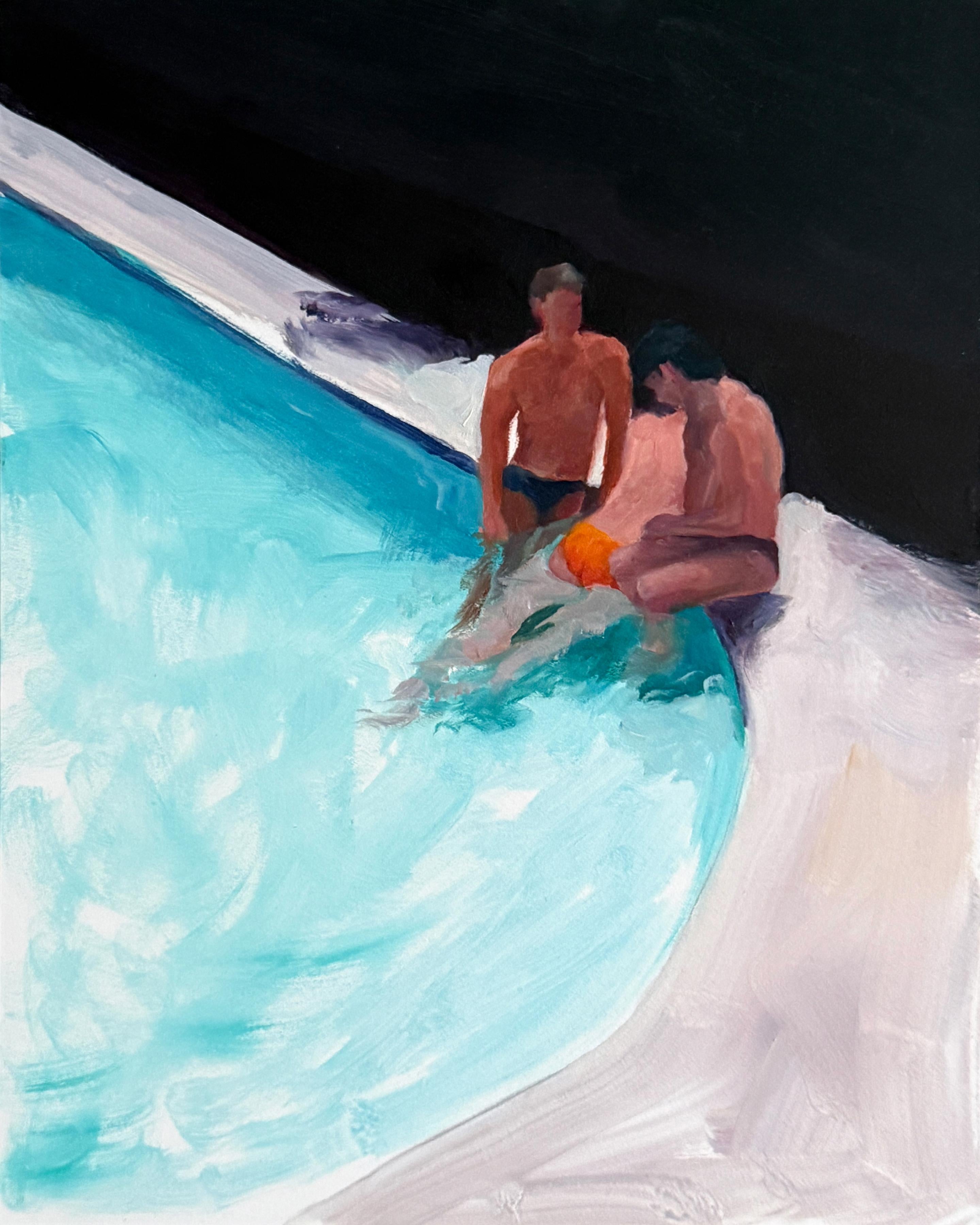Kory Alexander Figurative Painting - "Pool View (farsighted)"  oil on panel