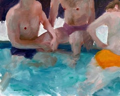 „Blick auf den Pool (kurzsichtig)“ Öl auf Platte