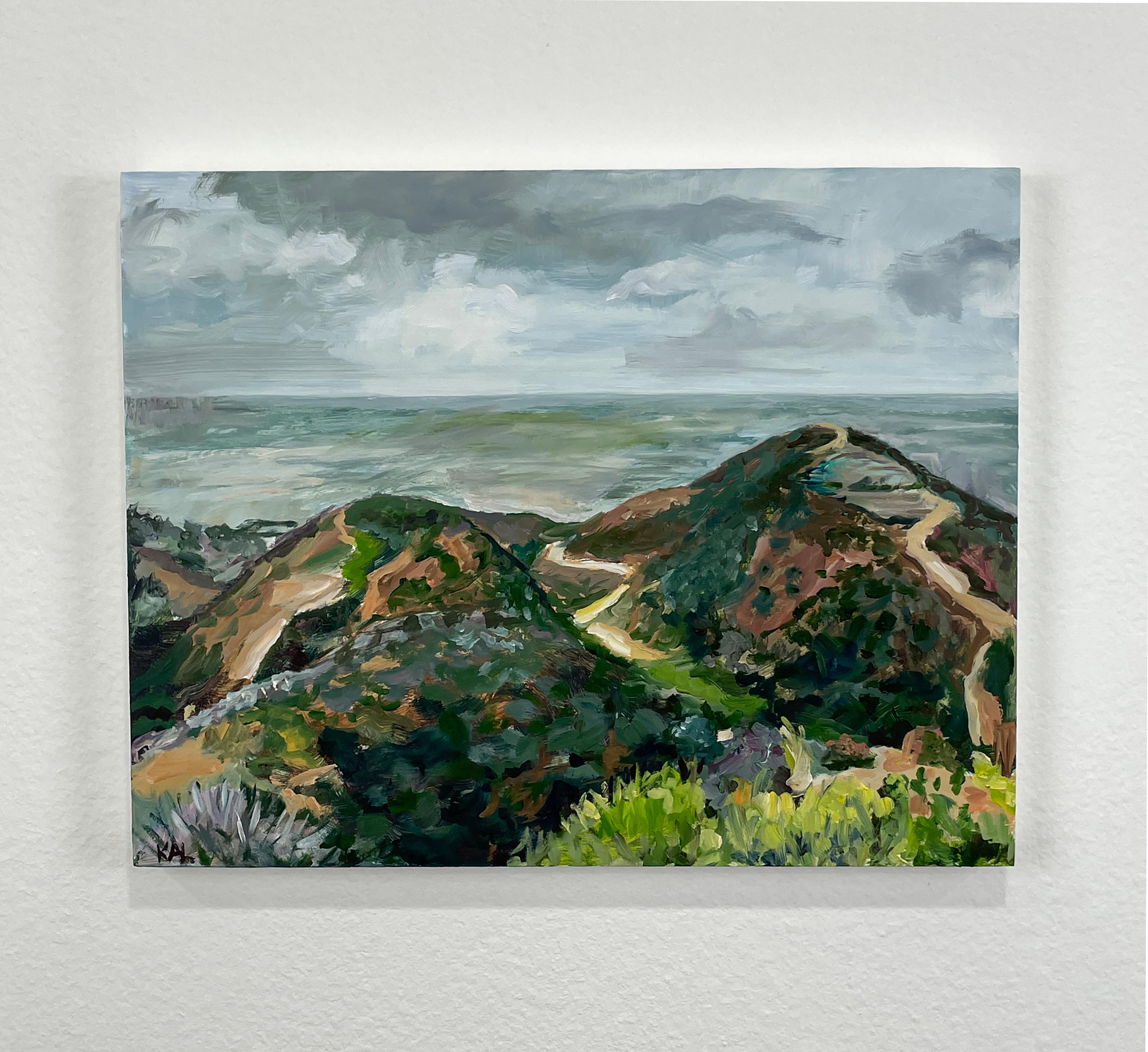 “Runyon Canyon No. 2”- oil on panel - Brown Figurative Painting by Kory Alexander