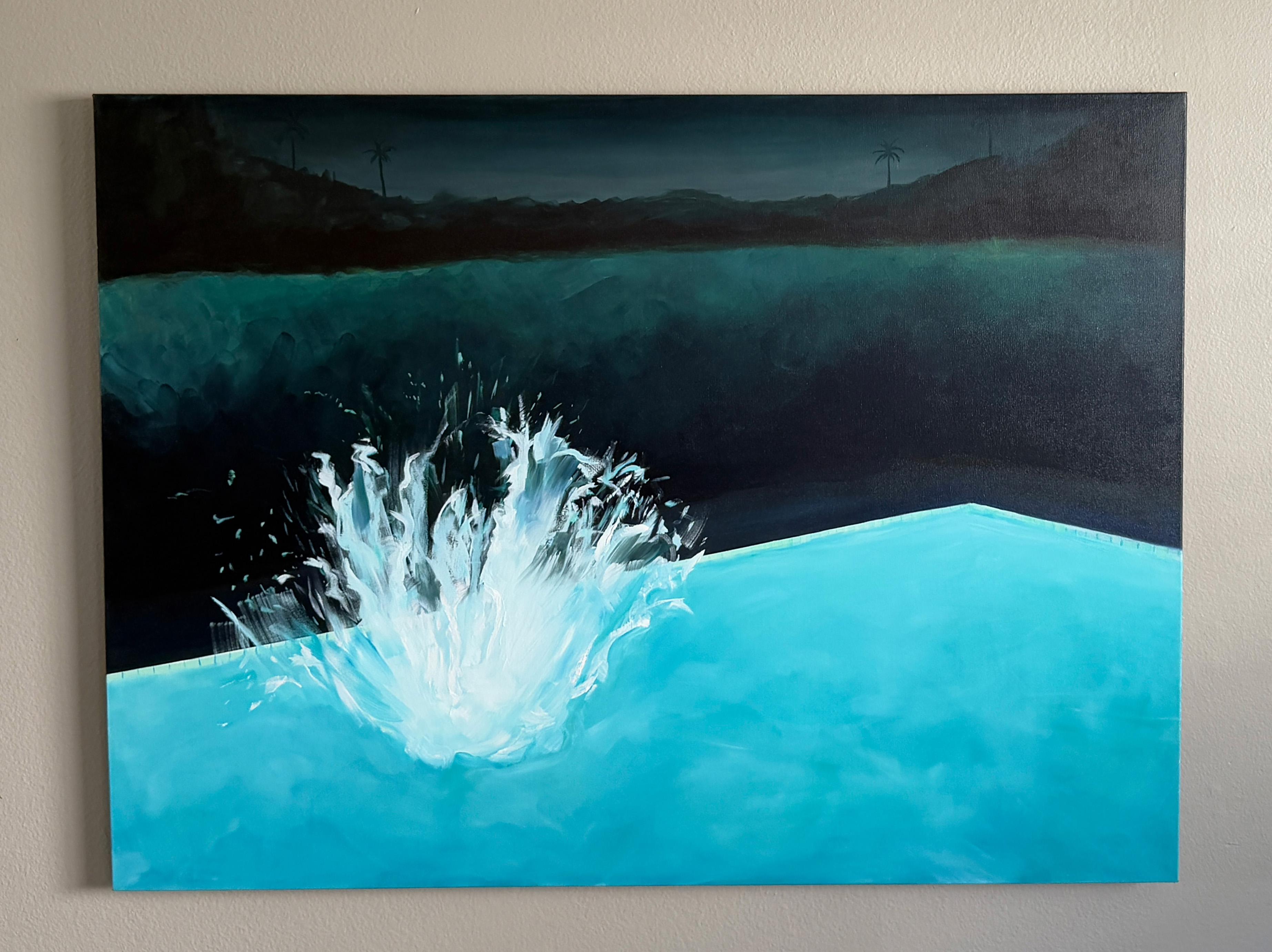 Night Splash No.2- oil on canvas - Painting by Kory Alexander