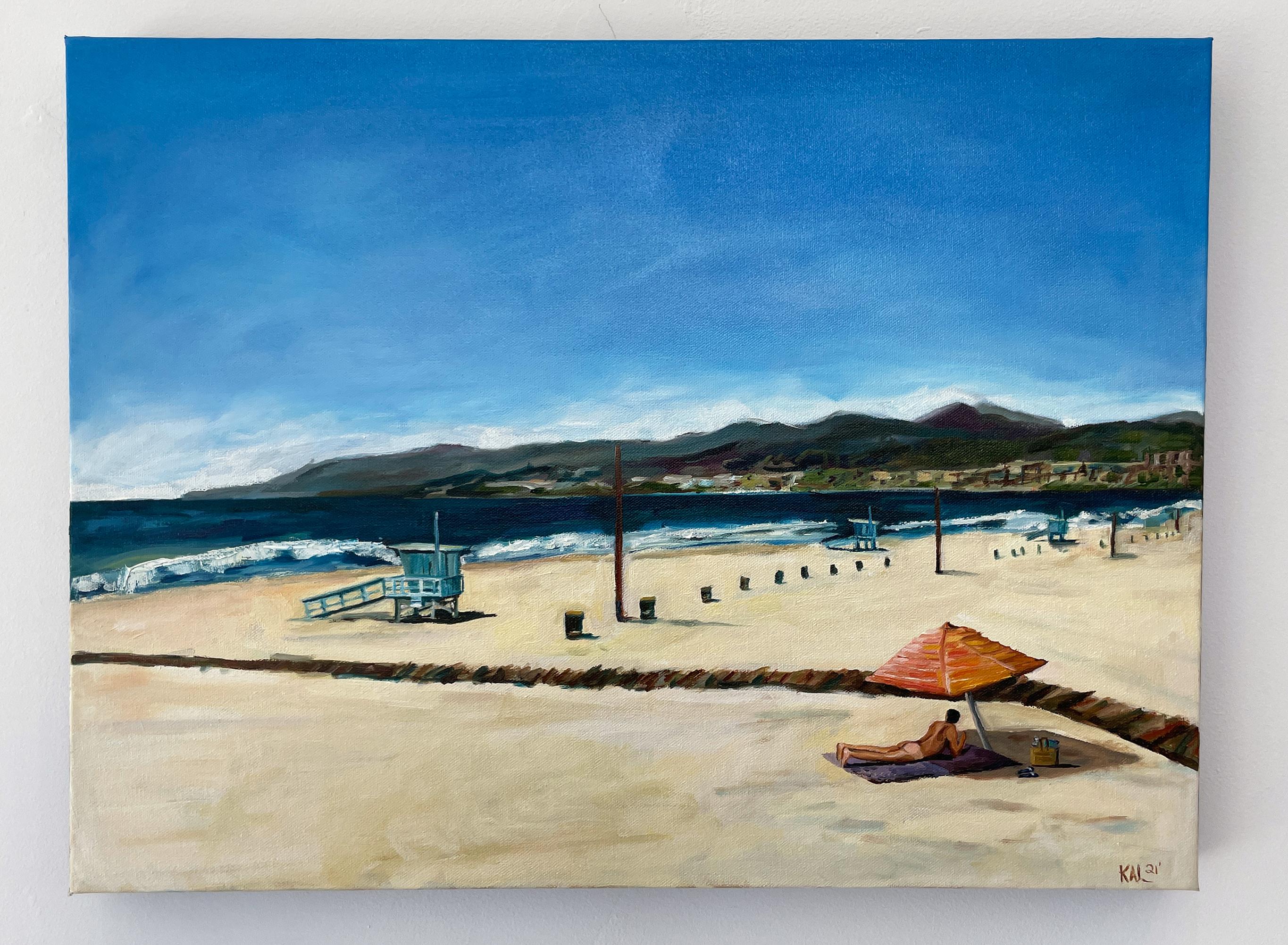 The Beachgoer- oil on canvas For Sale 3