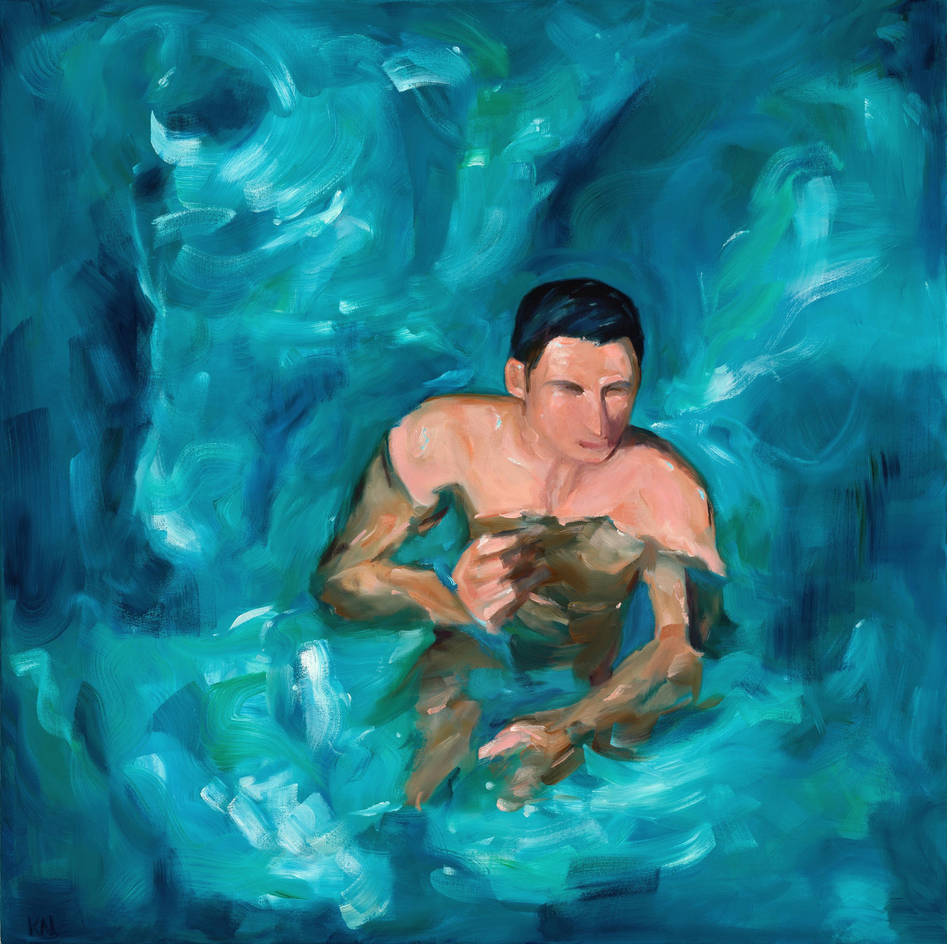 Kory Alexander Figurative Painting - “Wet”- oil on canvas