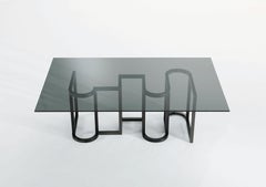 Kos, Orsi, Daniel Kostiuc, K-Coffee Table, Black Nickel & Ebony, Grey Glass Top