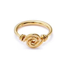 Kosmis Spiral Javanese Signet Ring 18 Karat Fairmined Ecological Yellow Gold
