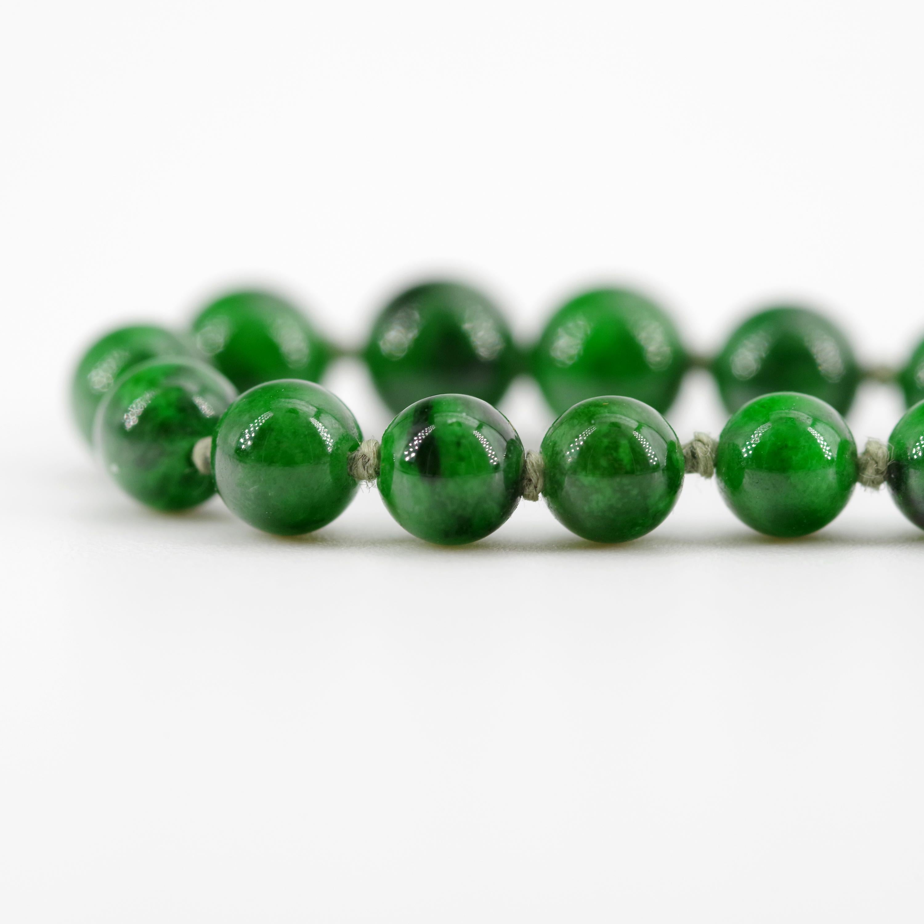 Kosmochlor-Jadeite Jade Beaded Necklace or Bracelet 3