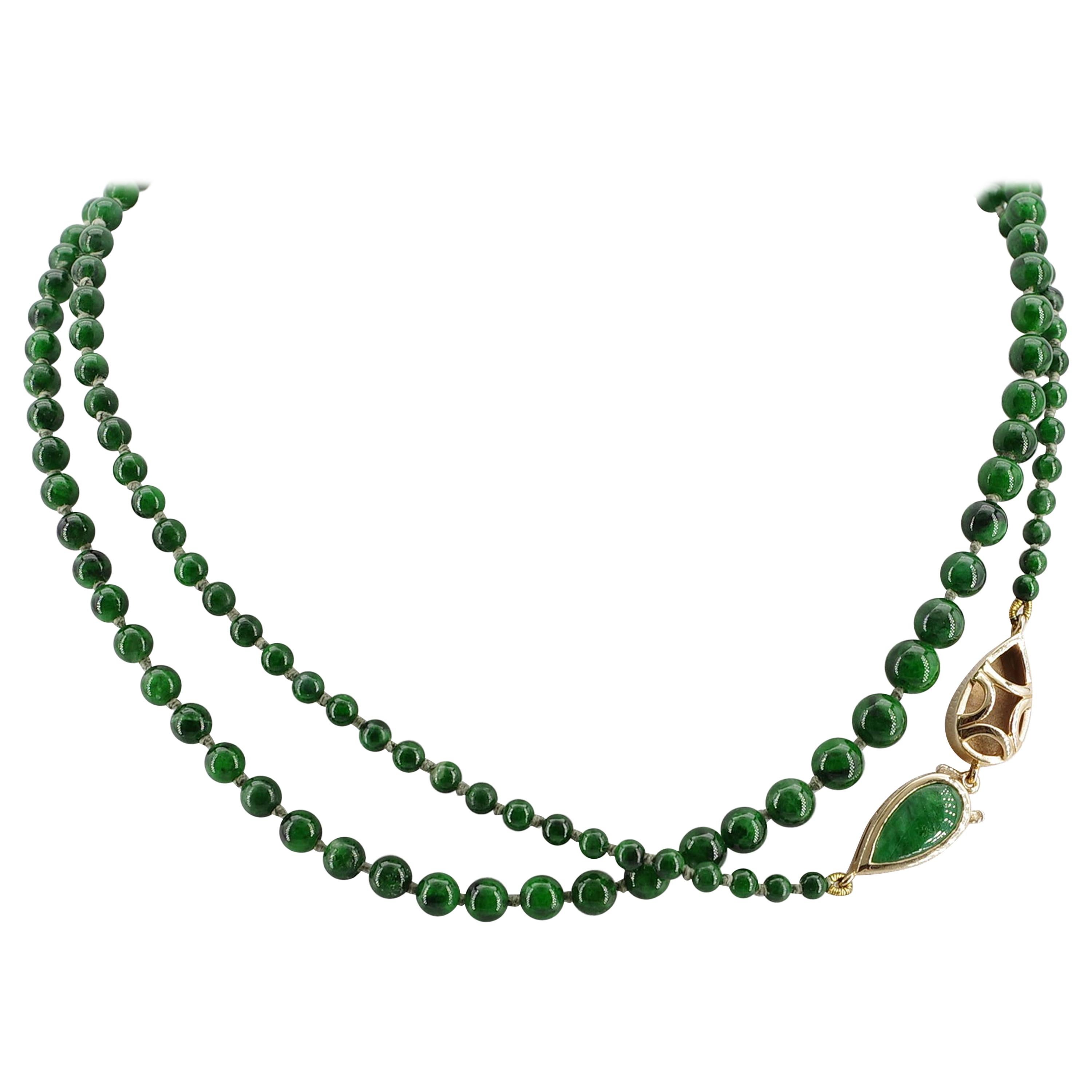 Kosmochlor-Jadeite Jade Beaded Necklace or Bracelet