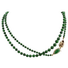 Collier ou bracelet en perles de jade kosmochlor-jadéite