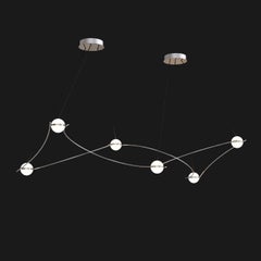 Kosmos 6S Chandelier in Polished Stainless Steel by MOSS Objects