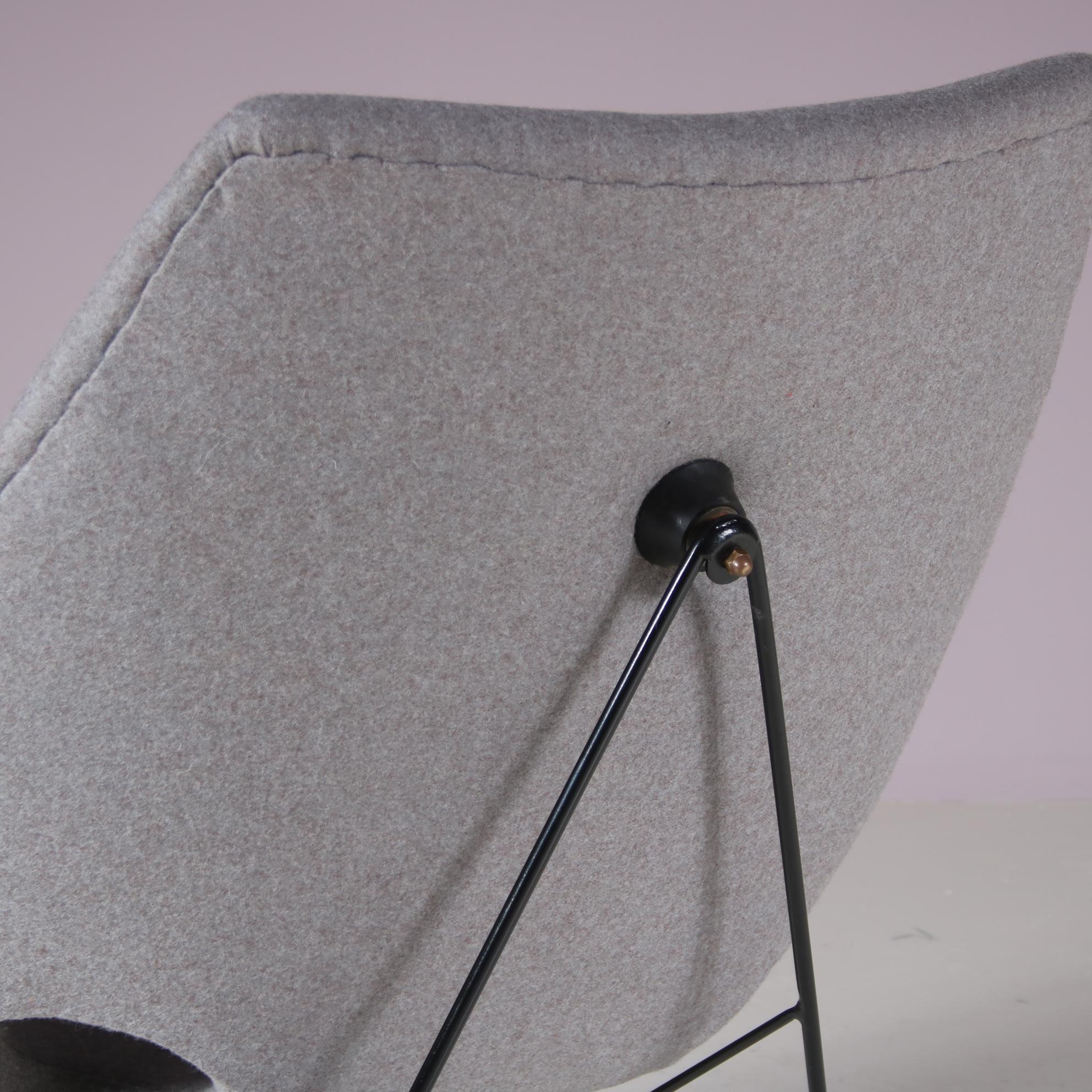 Metal “Kosmos” Lounge Chair by Augusto Bozzi for Saporiti, Italy 1950 For Sale