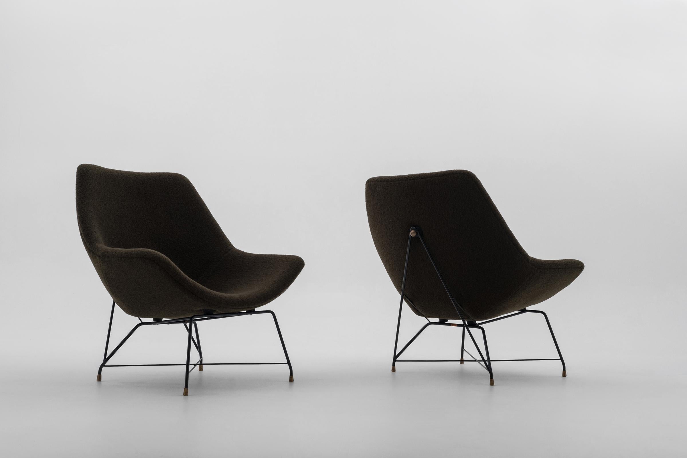 Mid-Century Modern Kosmos Lounge Chairs by Augusto Bozzi for Saporiti, Italy, 1956