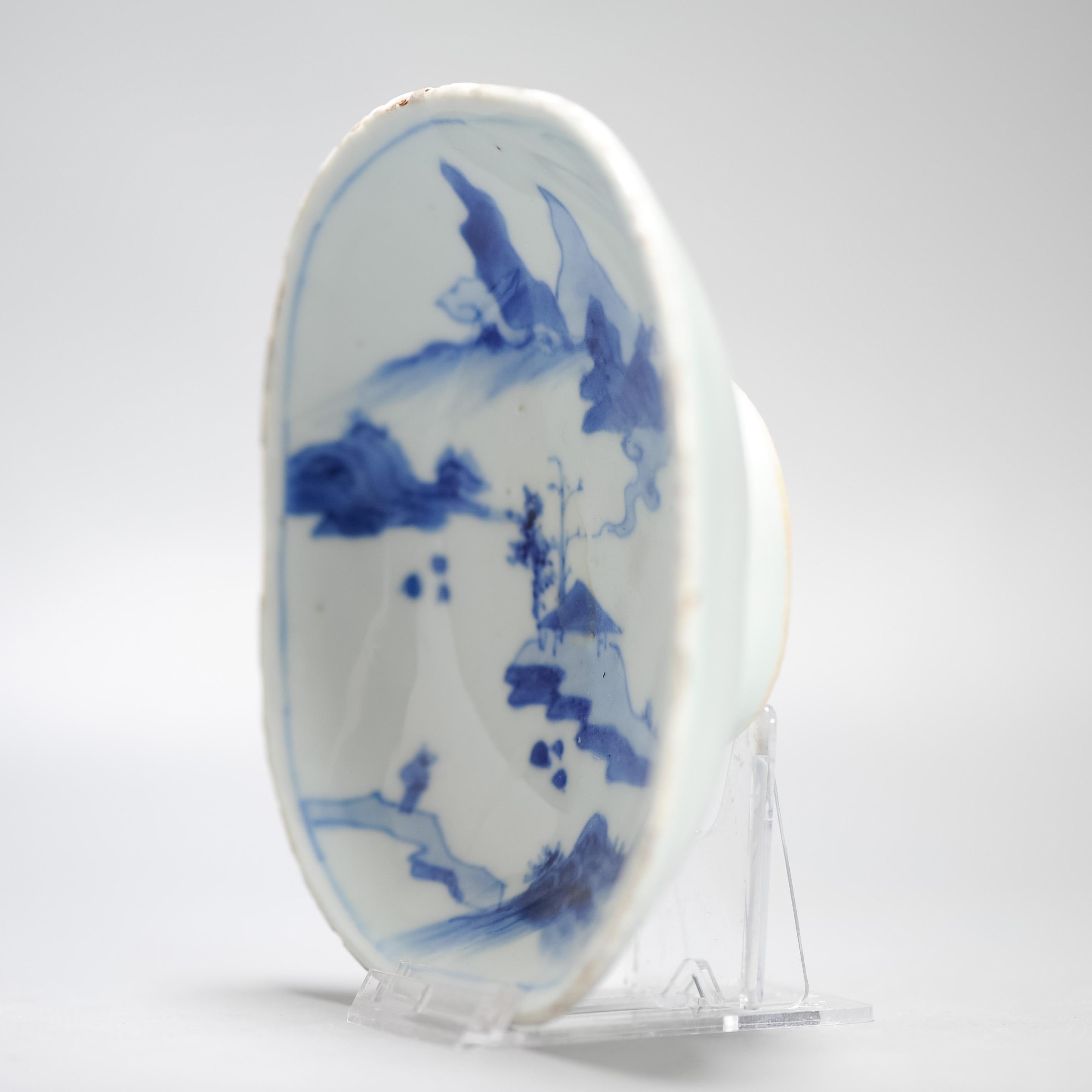 18th Century and Earlier Kosometsuke 17C Chinese Porcelain Ming Period Kaiseki Dish Tianqi / Chongzhen For Sale