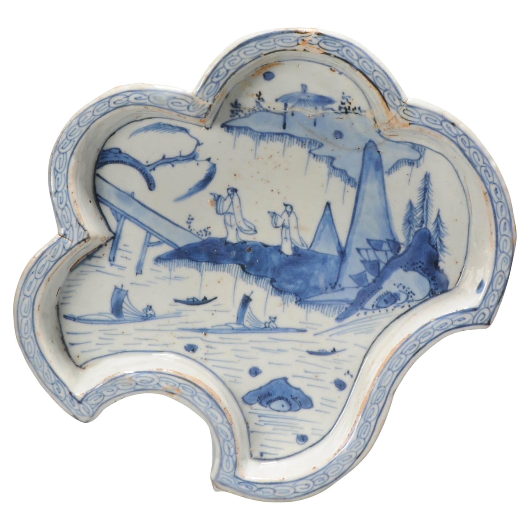 Plat de service Kosometsuke en porcelaine chinoise ancienne de la dynastie Ming datant du 17e siècle